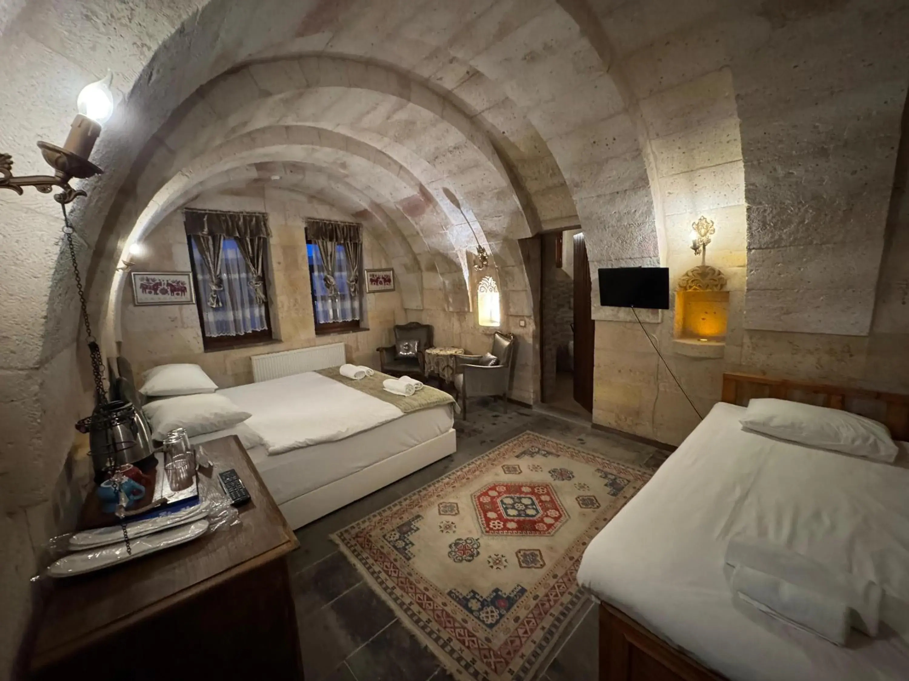 room service, Bed in Cave Art Hotel Cappadocia room service, Bed in Cave Art Hotel Cappadocia