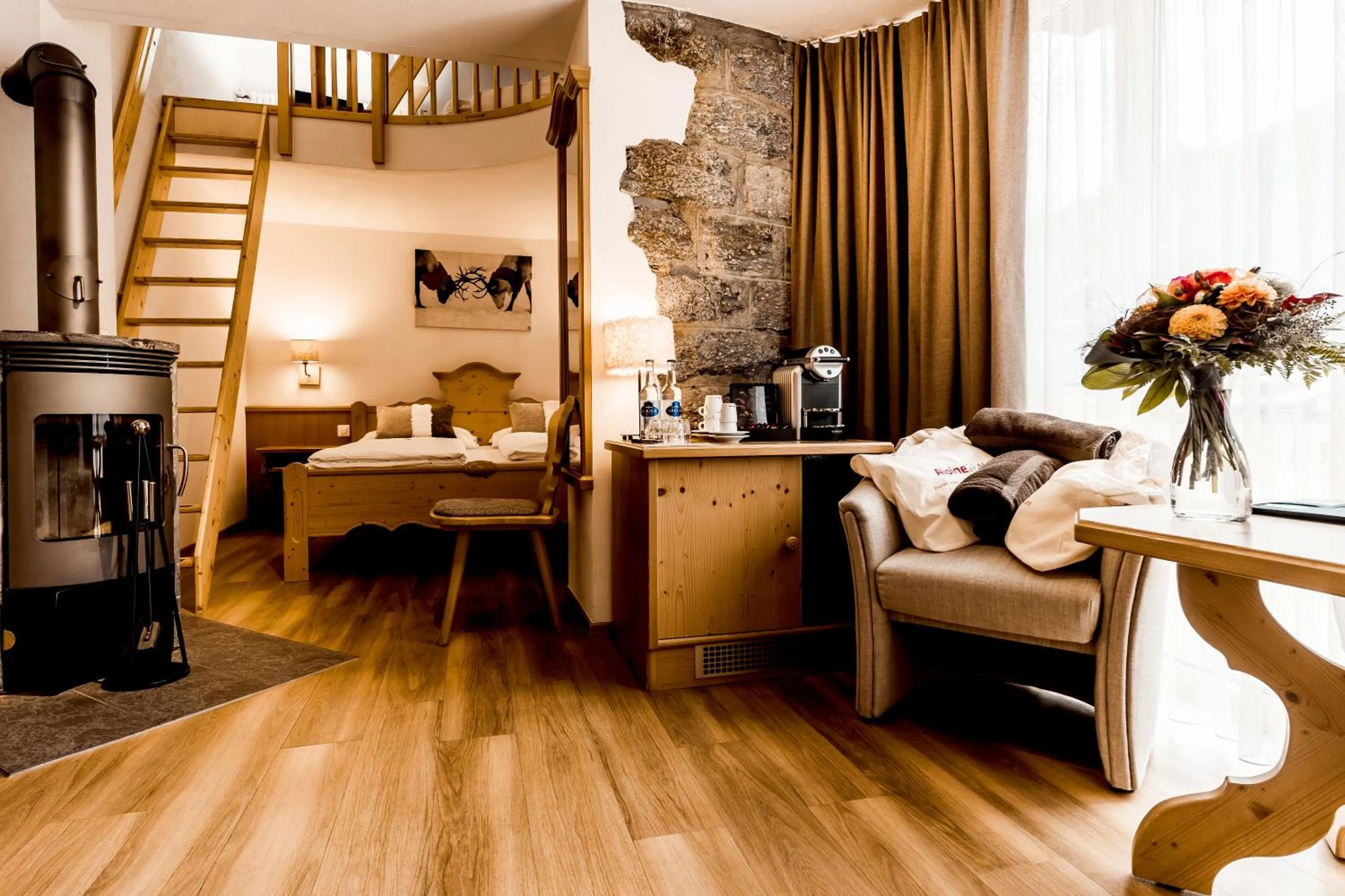 Bed in Lifestyle & Spa Hotel Grächerhof