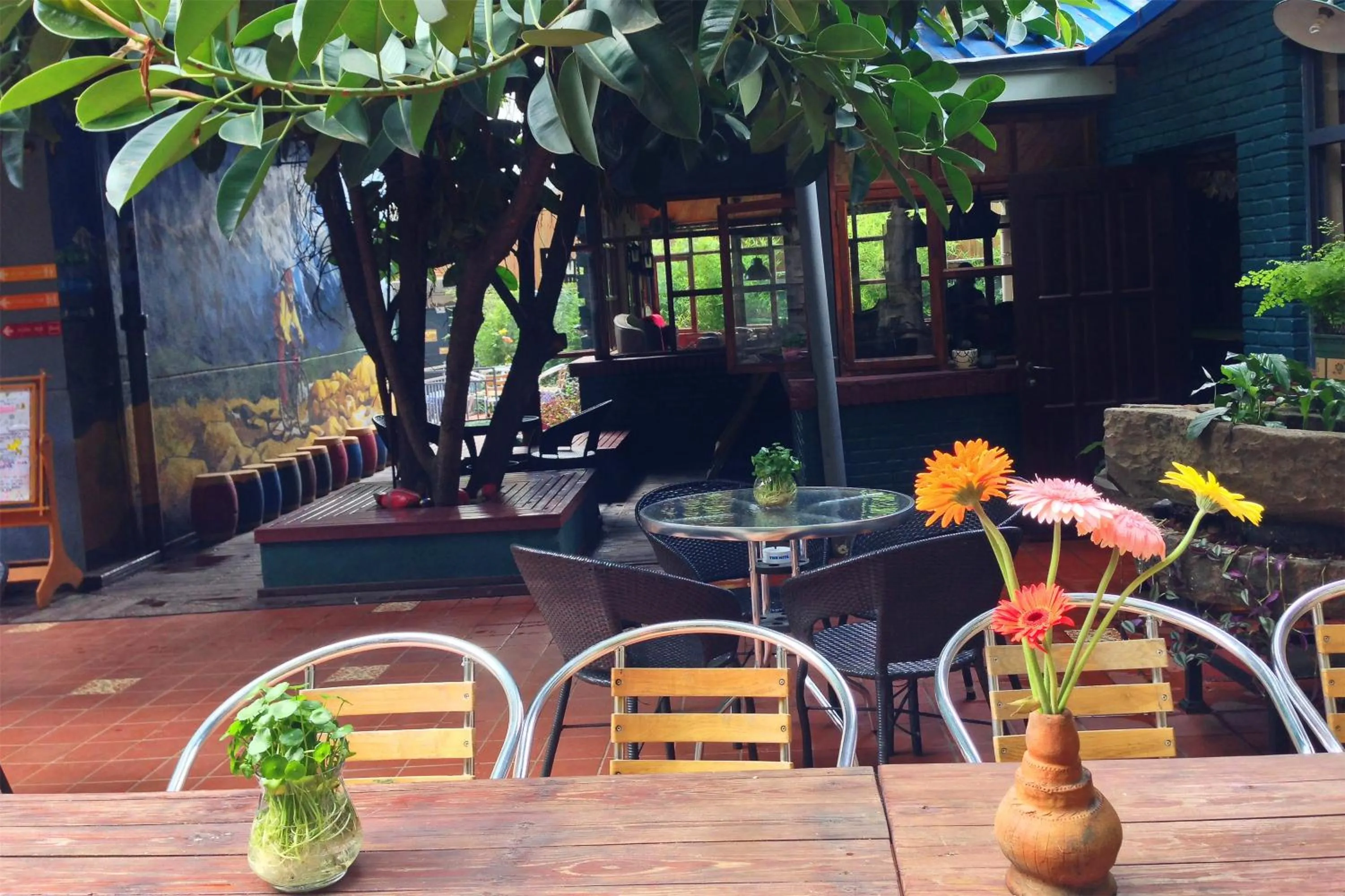 Garden in Kunming Upland International Youth Hostel near the city center ,2 mins walk to the subway, 2 mins walk to the Green Lake, Close to Yuan tong Temple, Old street, Yunnan University, English-speaking service convenient payment and visa cards are accepted