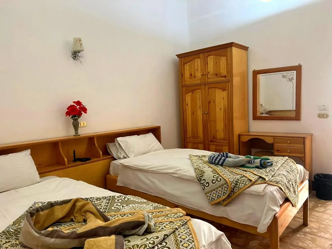 Bed in Janat Elsahara Hotel