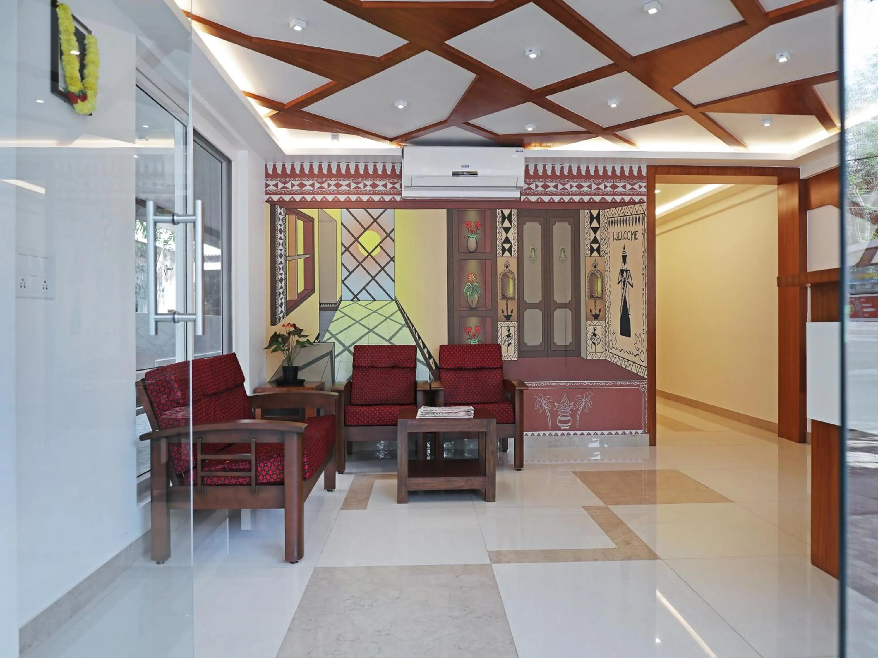 Seating area in Treebo Akshaya Bull Temple