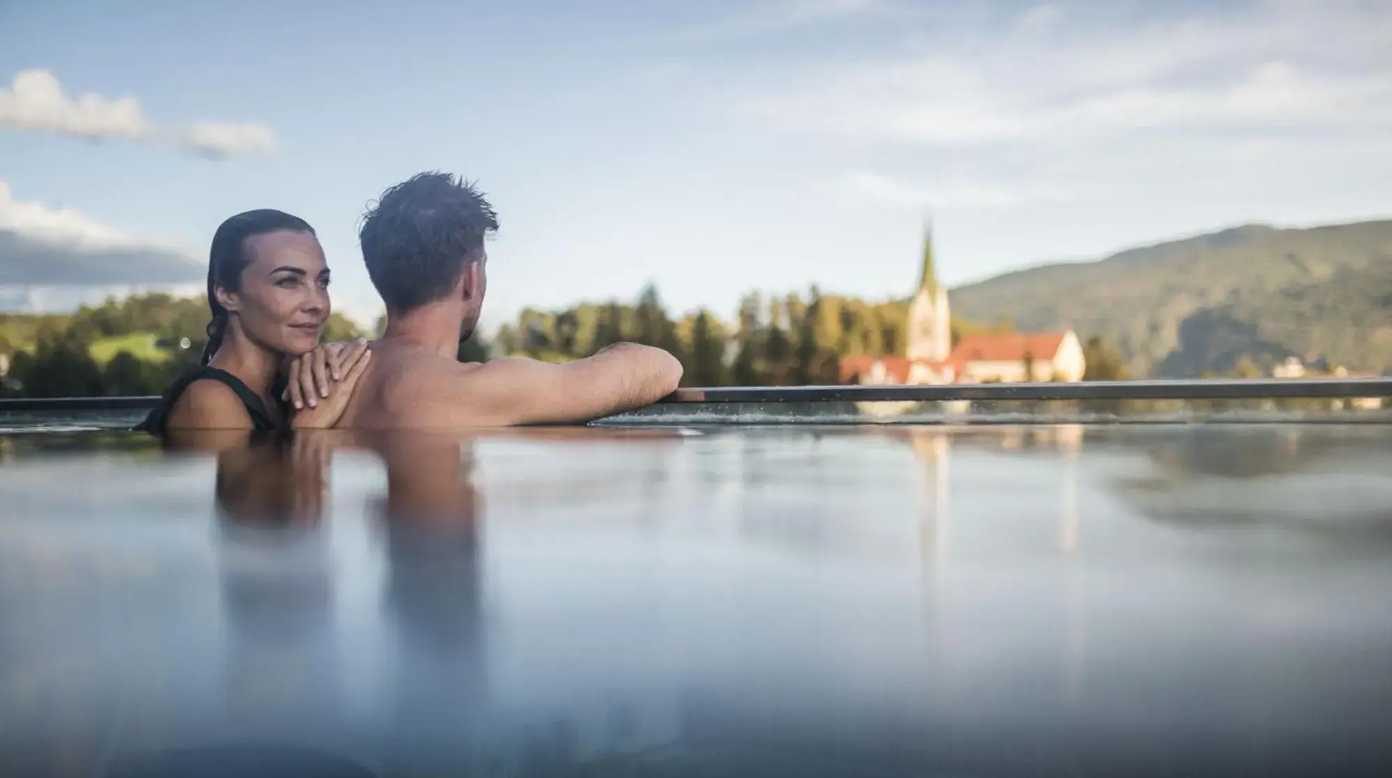 Pool view in Terentnerhof 4*S active & lifestyle hotel Pool view in Terentnerhof 4*S active & lifestyle hotel