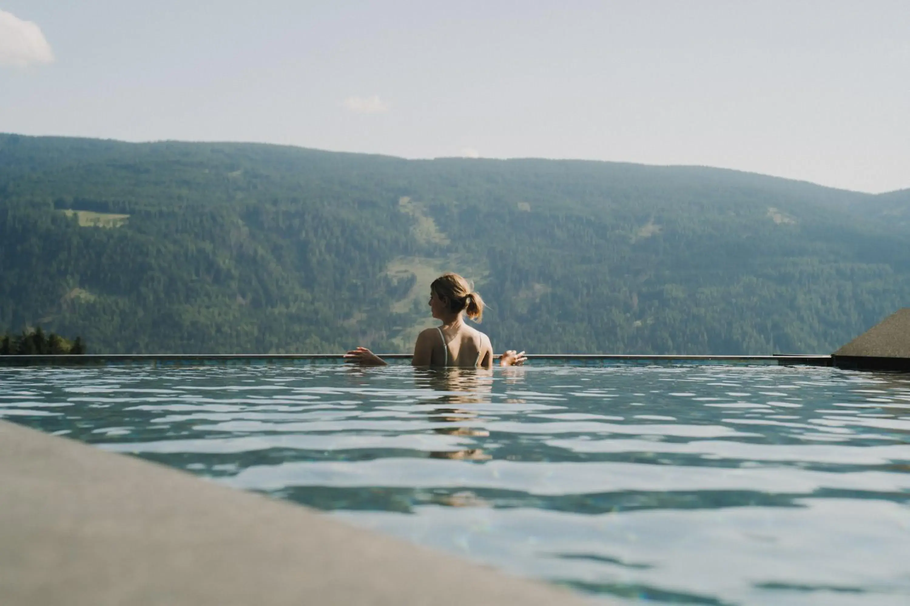 Pool view in Terentnerhof 4*S active & lifestyle hotel Pool view in Terentnerhof 4*S active & lifestyle hotel