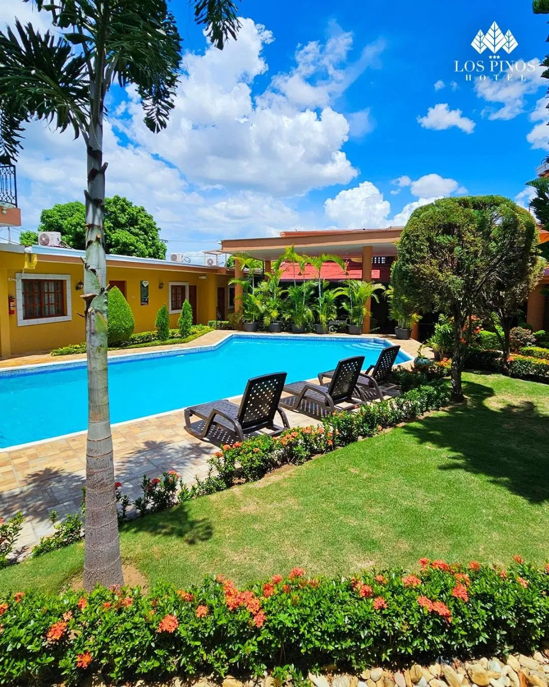 Pool view in Hotel Los Pinos