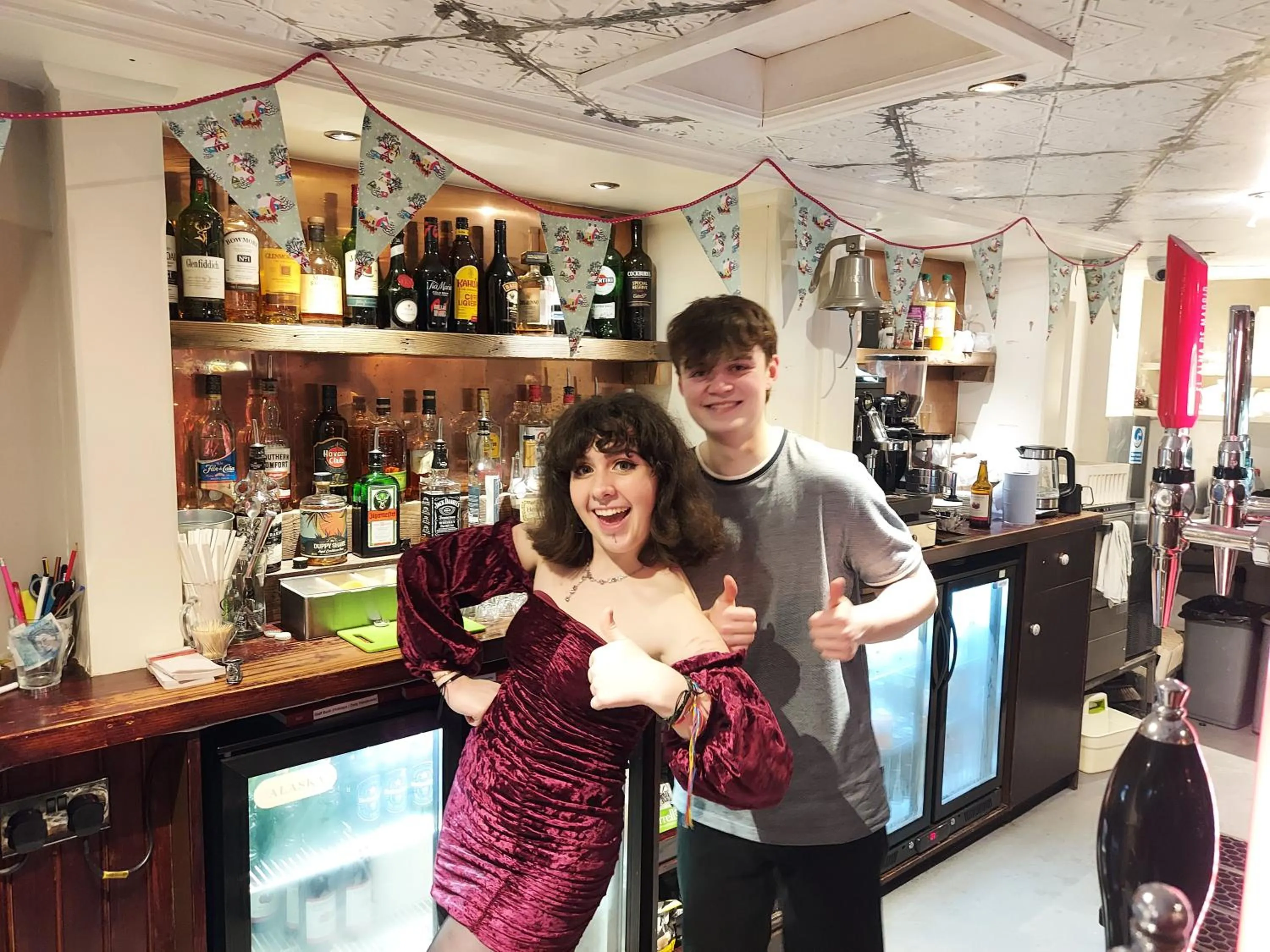 Staff in Trawden Arms Community Owned Pub