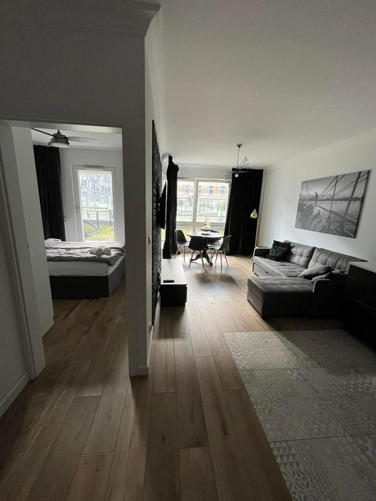 Living room, Bed in Sleepy3city Apartments Batorego 9