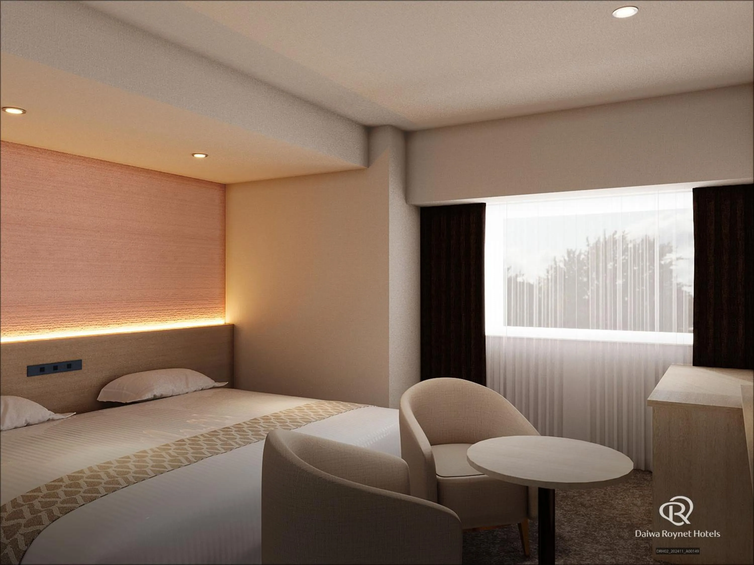 Bed in Daiwa Roynet Hotel Mito