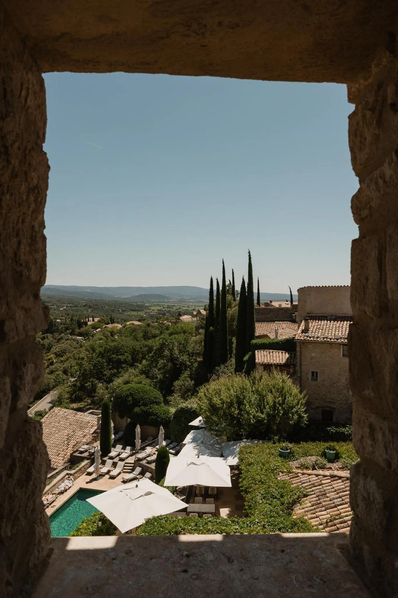 Pool view in Hotel Crillon le Brave