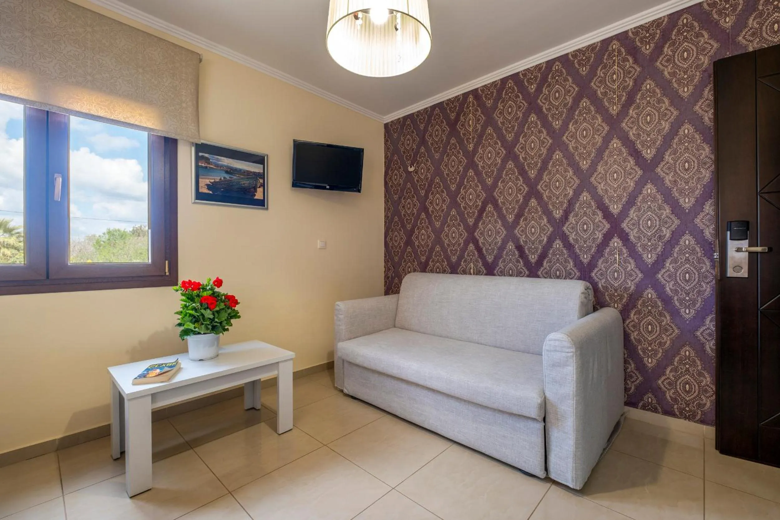 Seating area in Areti Suites