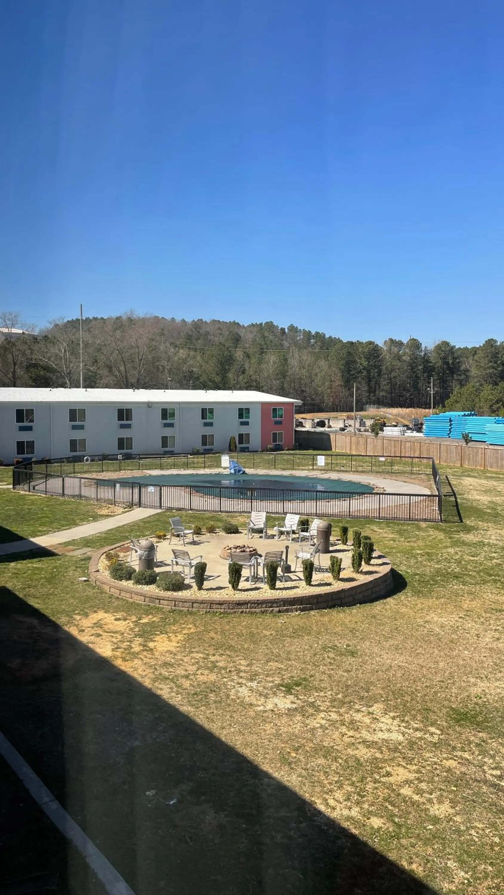 Pool view in Motel 6-White, GA - Cartersville
