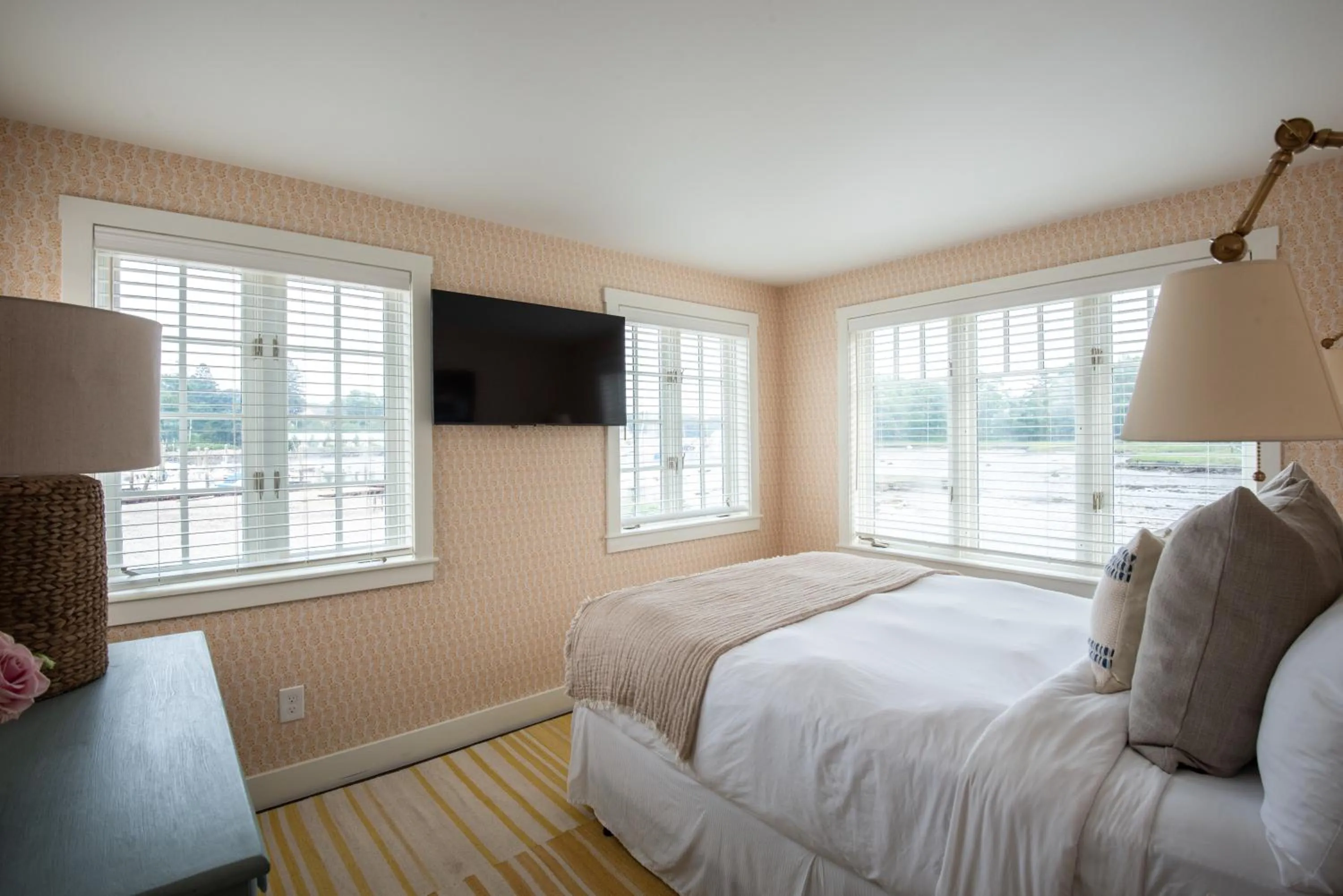 Bed in The White Barn Inn & Spa, Auberge Collection