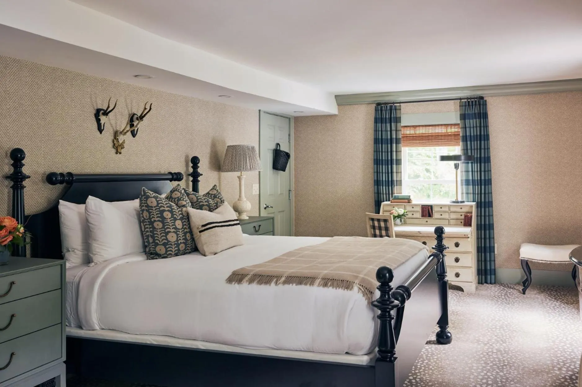 Bed in The White Barn Inn & Spa, Auberge Collection