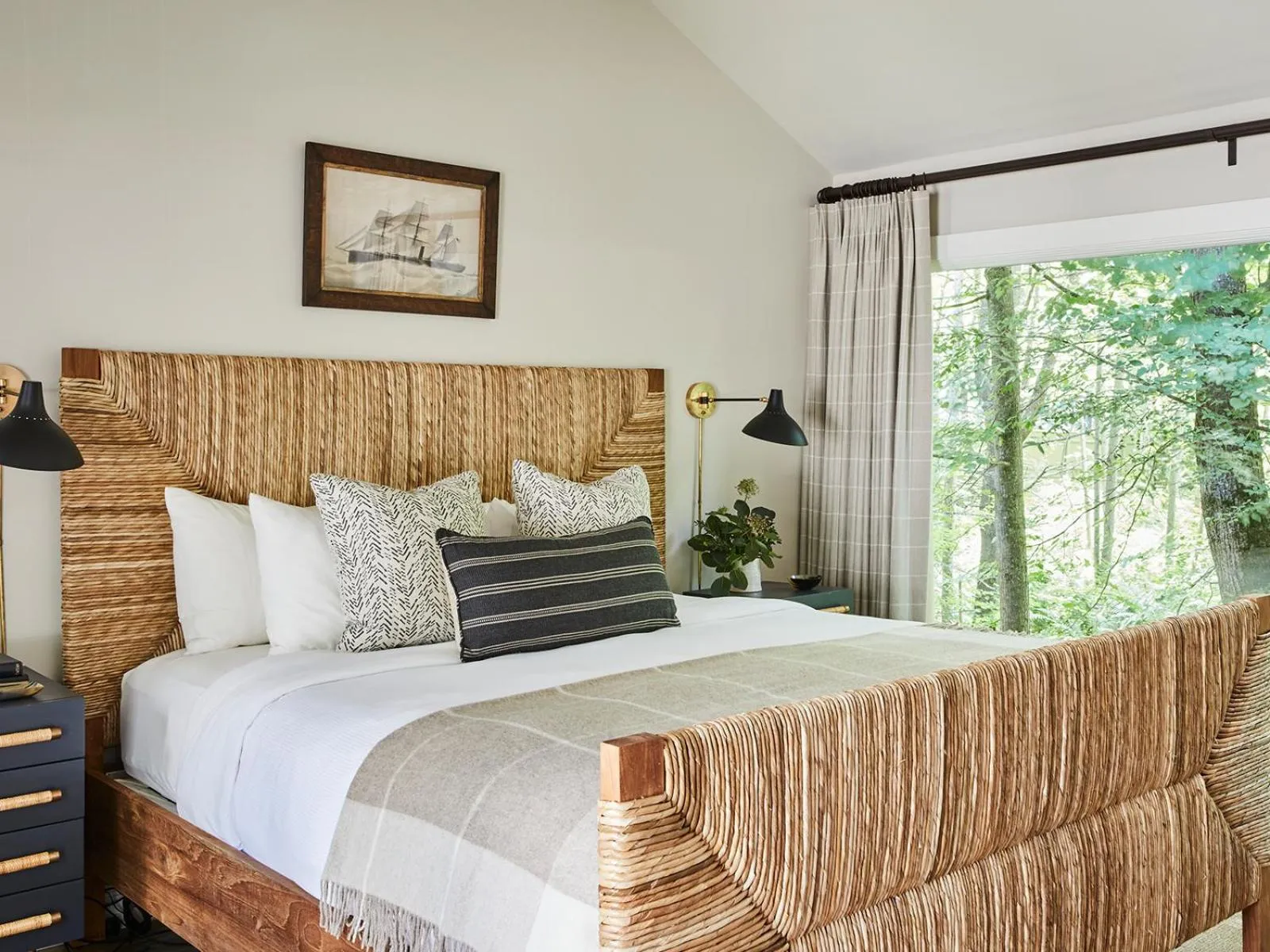 Bed in The White Barn Inn & Spa, Auberge Collection