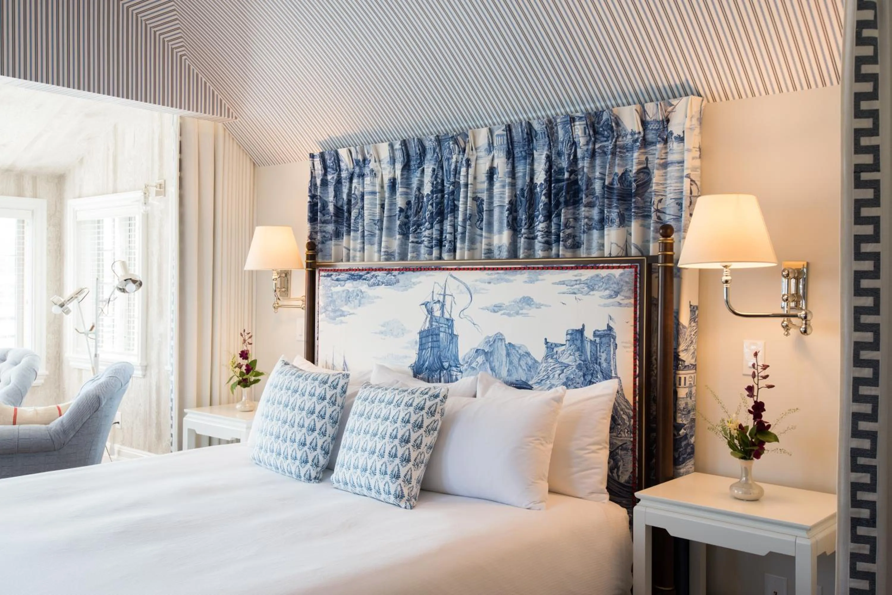 Bed in The White Barn Inn & Spa, Auberge Collection