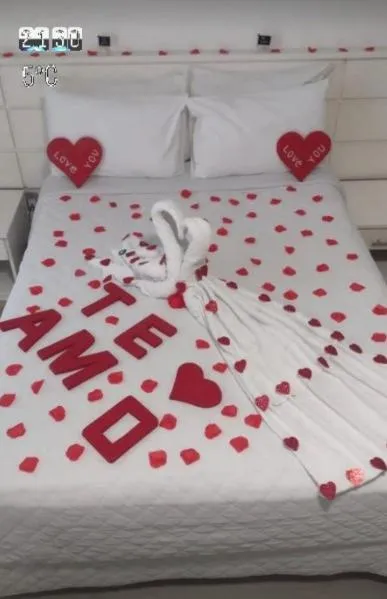 Bed in Hotel Cabana Jardim de Flores