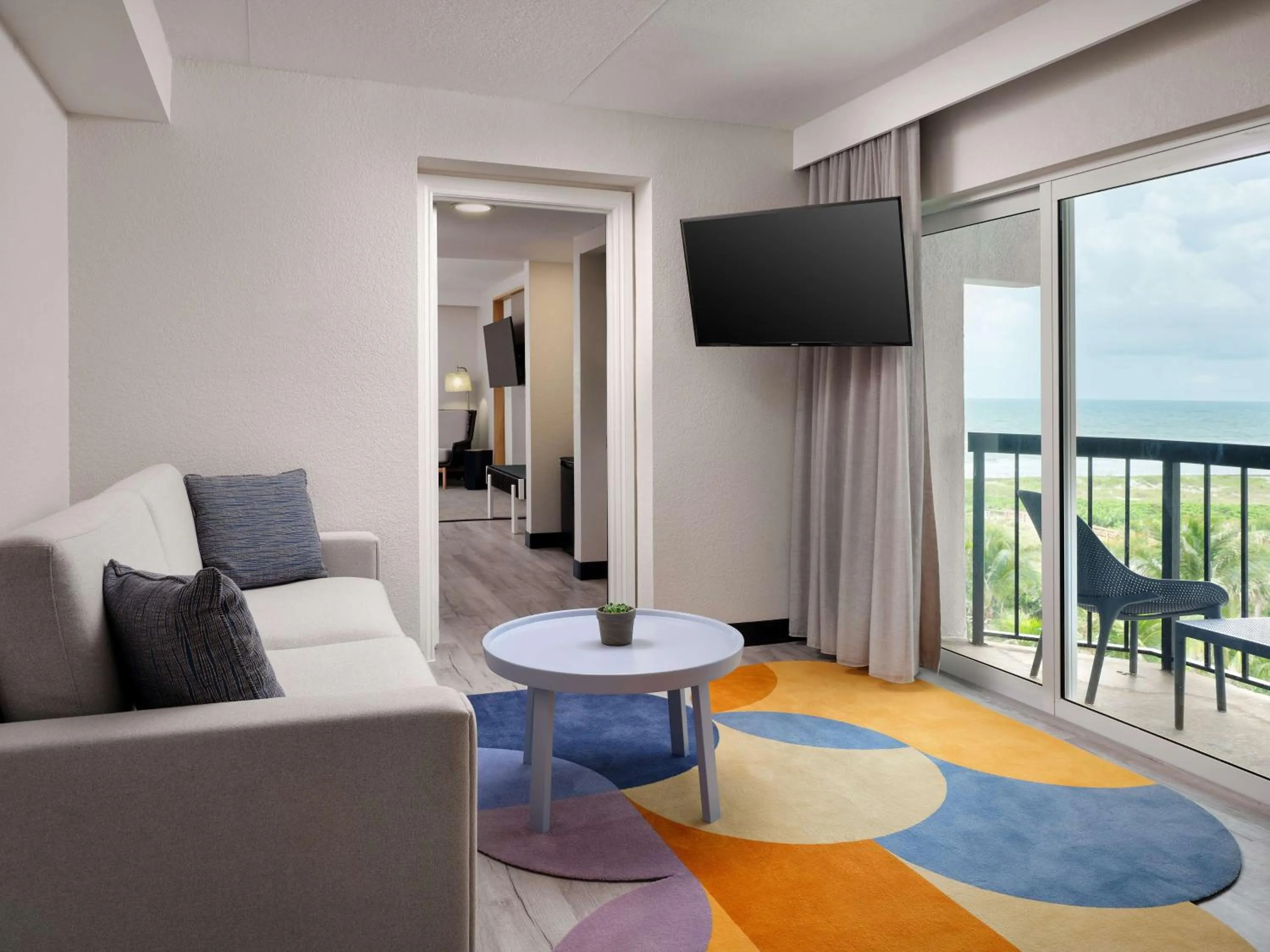 Living room in Hilton Garden Inn Cocoa Beach-Oceanfront, FL