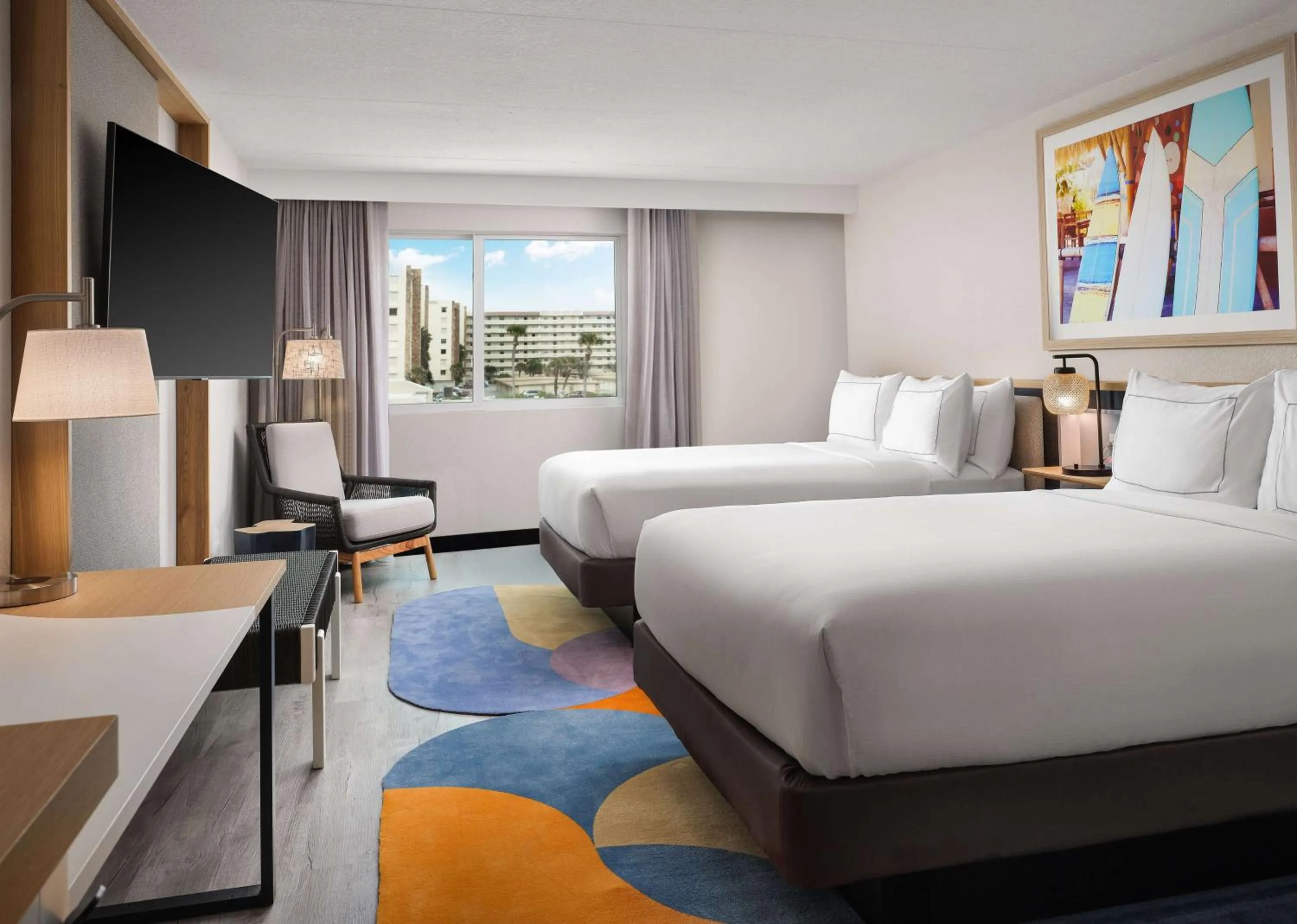 Bedroom, Bed in Hilton Garden Inn Cocoa Beach-Oceanfront, FL