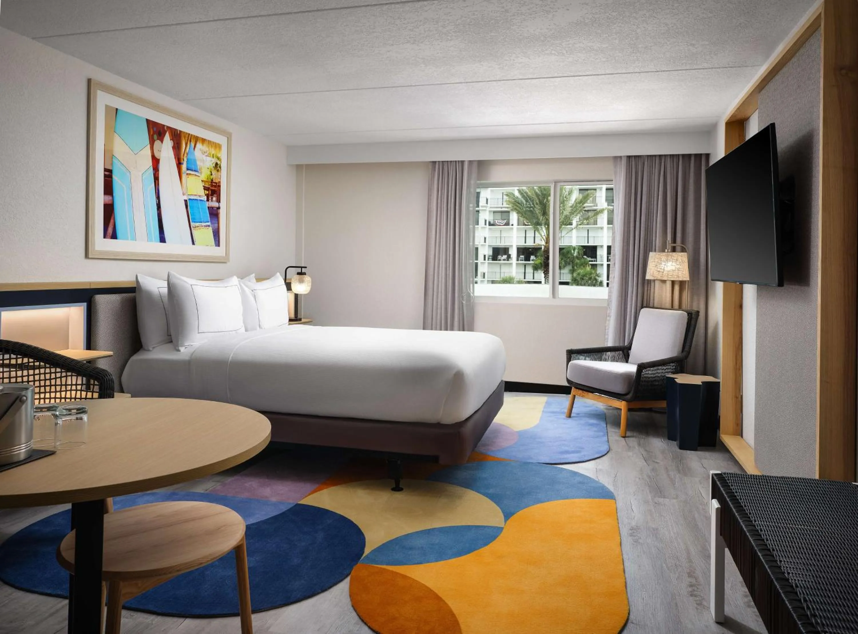 Bed in Hilton Garden Inn Cocoa Beach-Oceanfront, FL