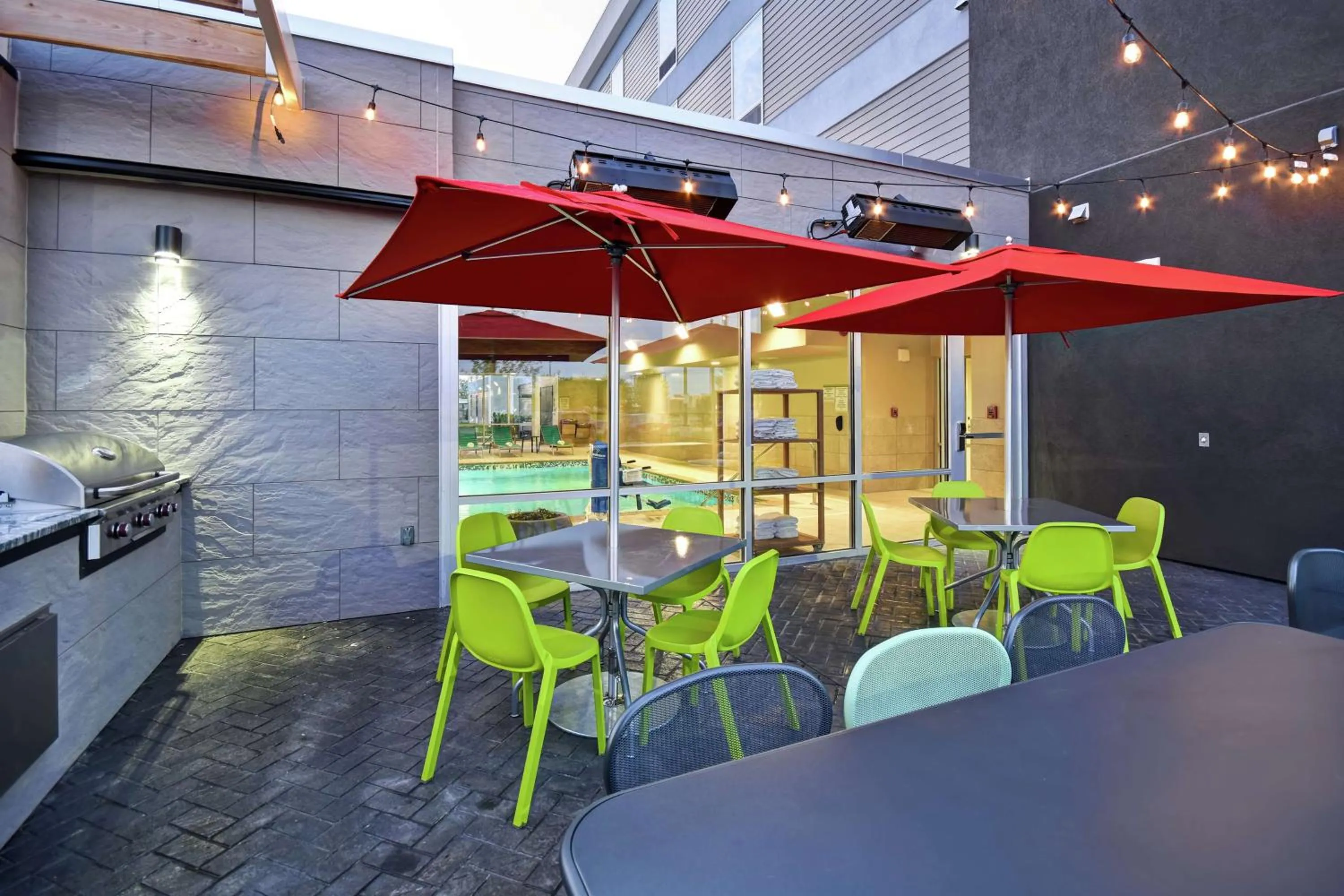 Pool view in Home2 Suites By Hilton Terre Haute