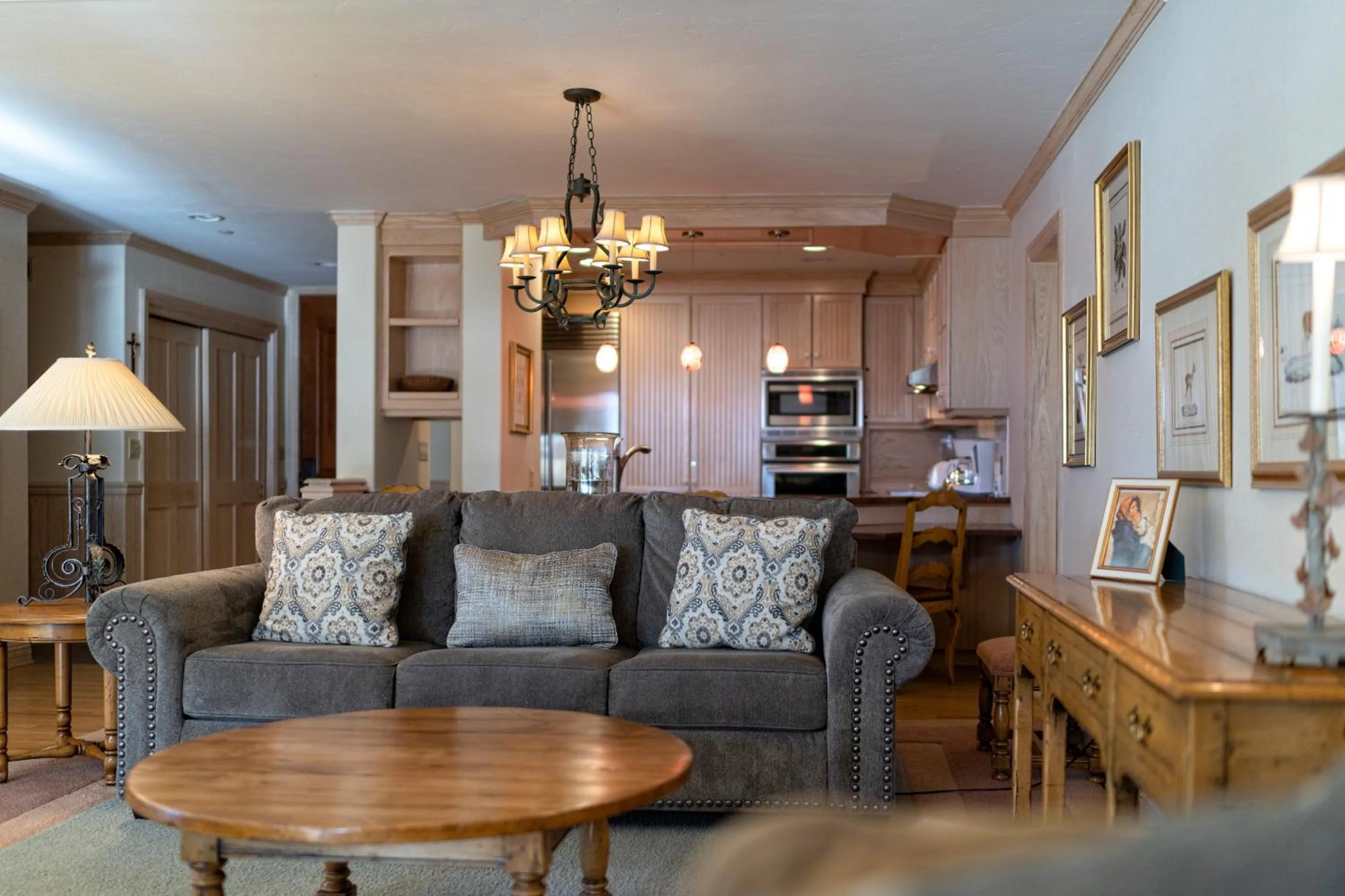Seating area in Vail's Mountain Haus at the Covered Bridge