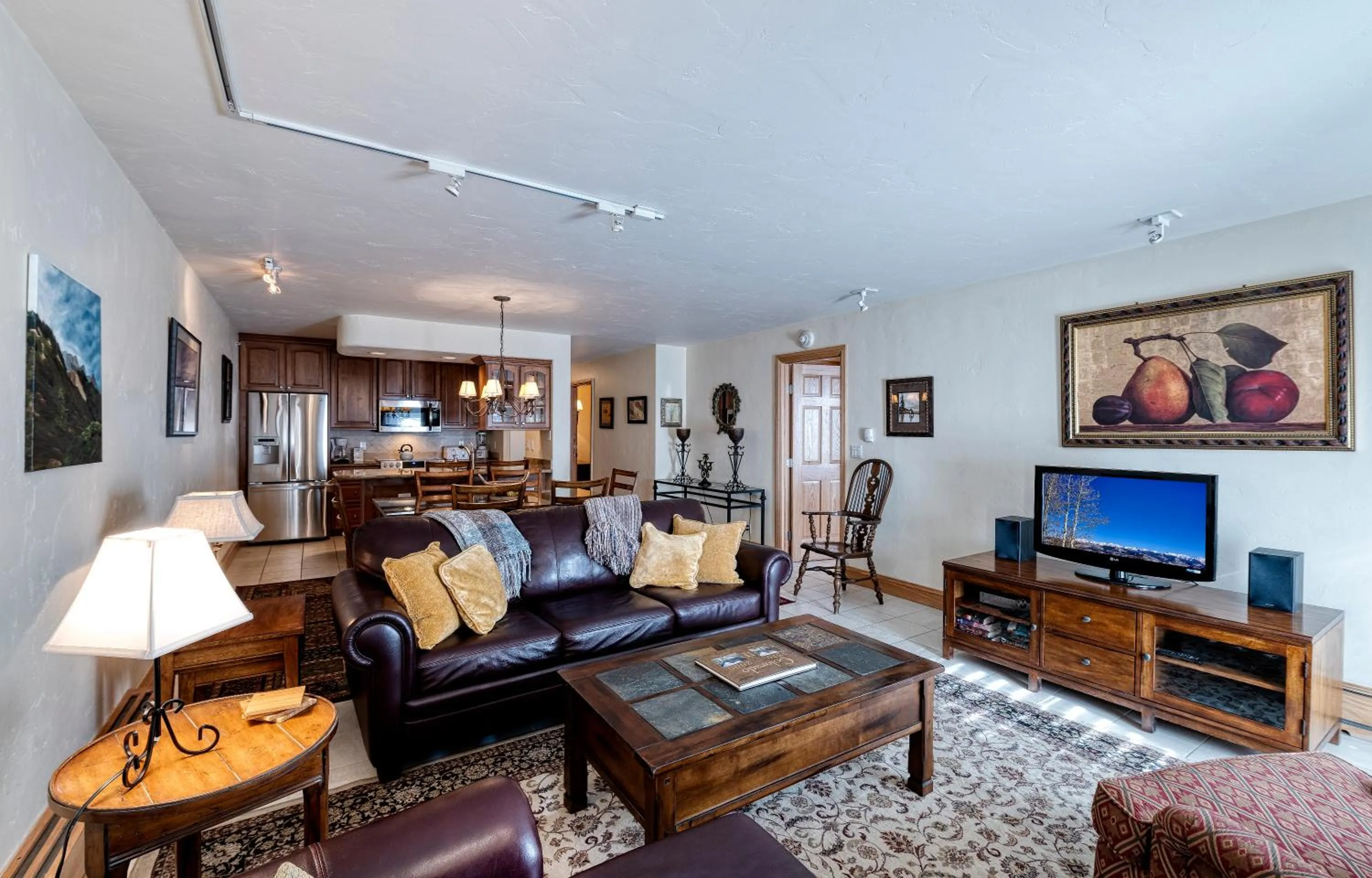 Living room in Vail's Mountain Haus at the Covered Bridge
