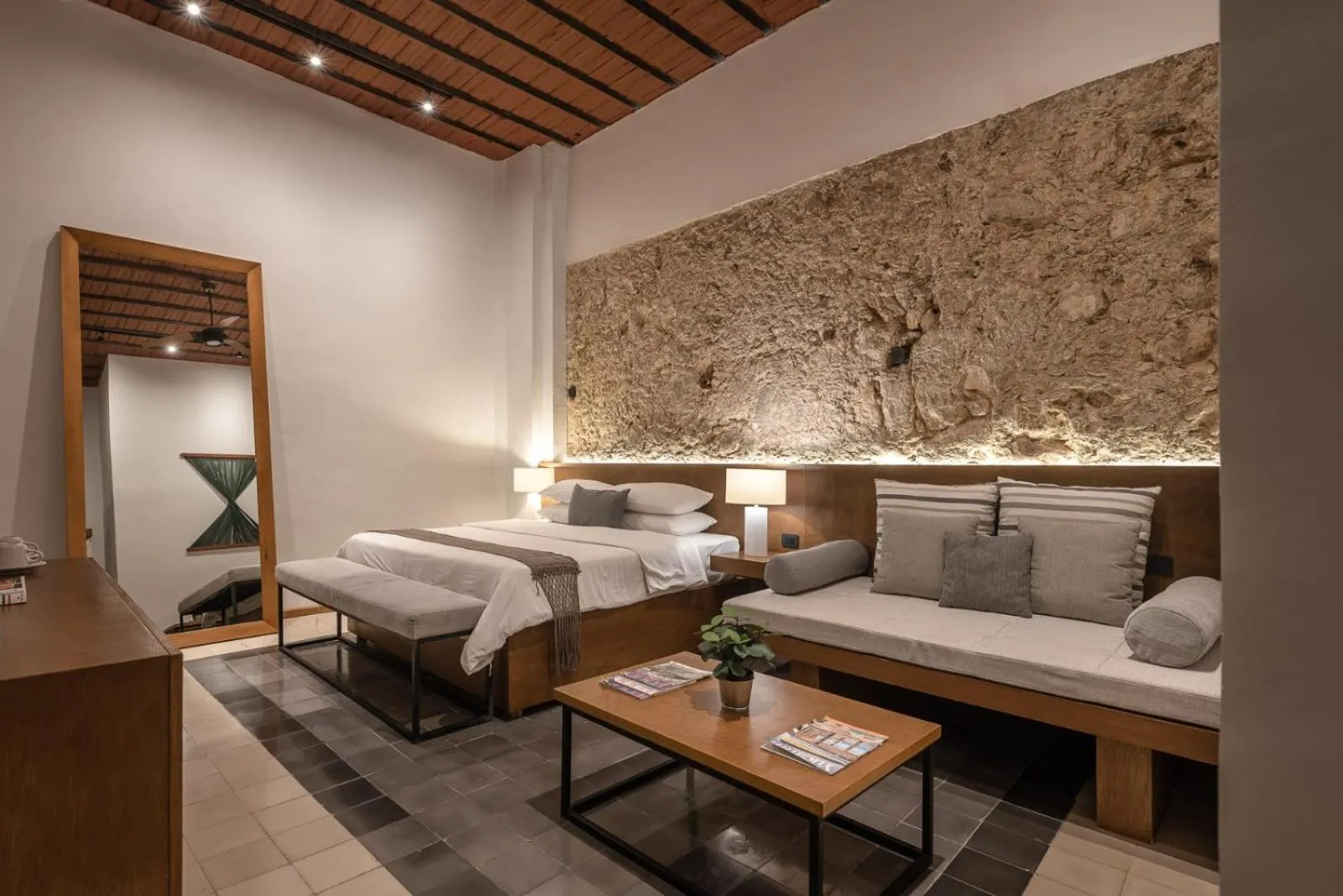 View (from property/room), Bed in Piedra de Agua Merida