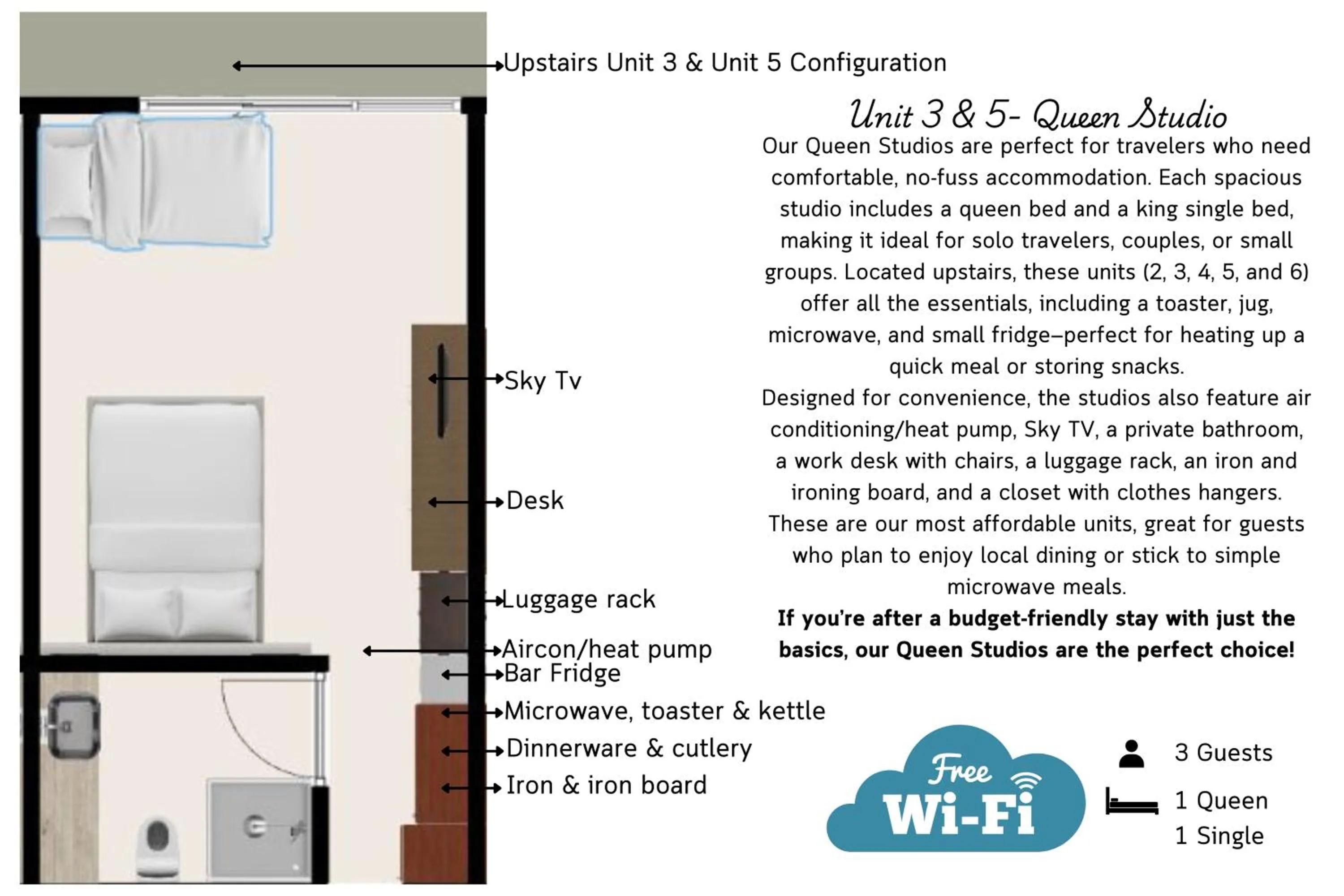 Floor plan in Waikanae Beach Motel