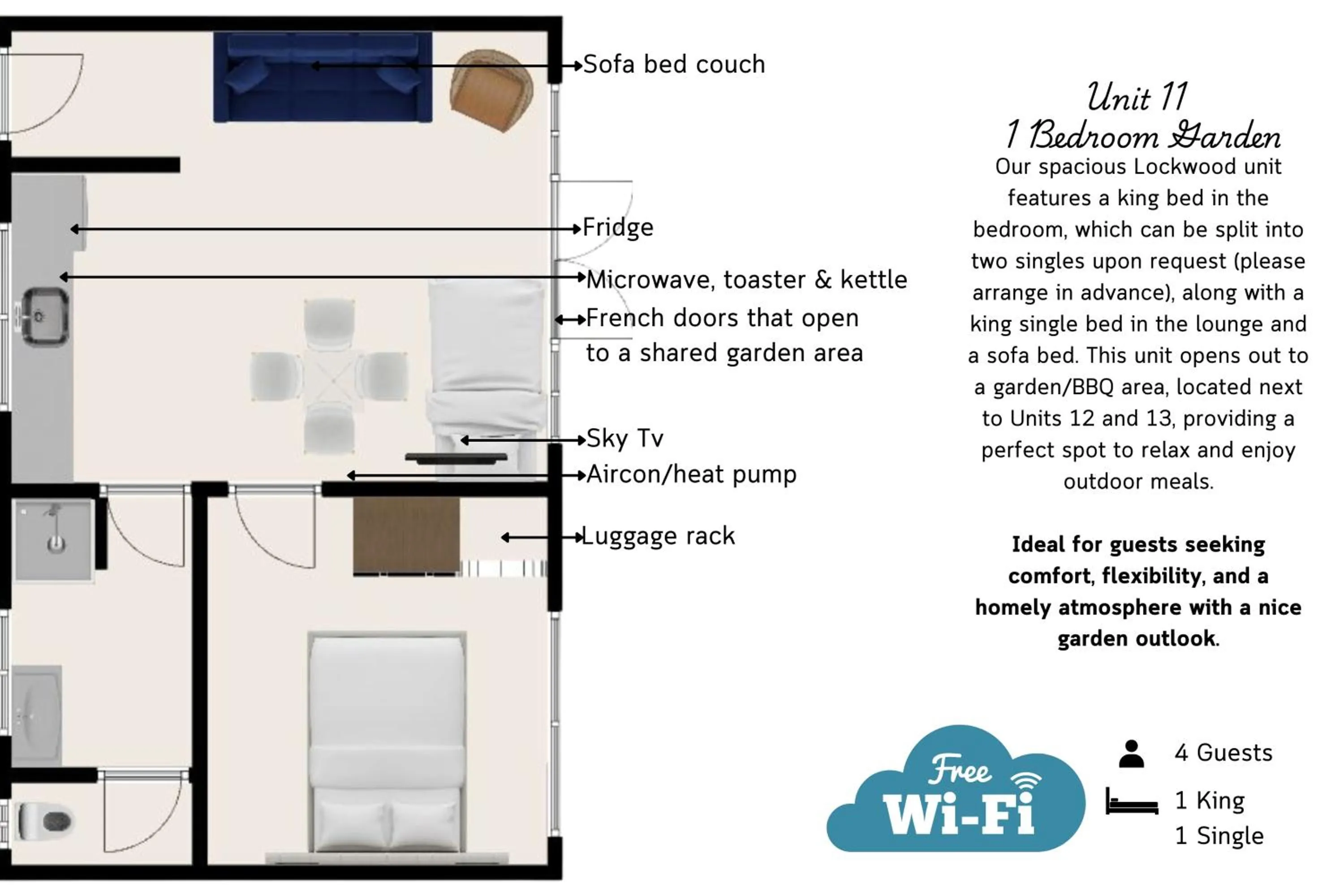 Floor plan in Waikanae Beach Motel