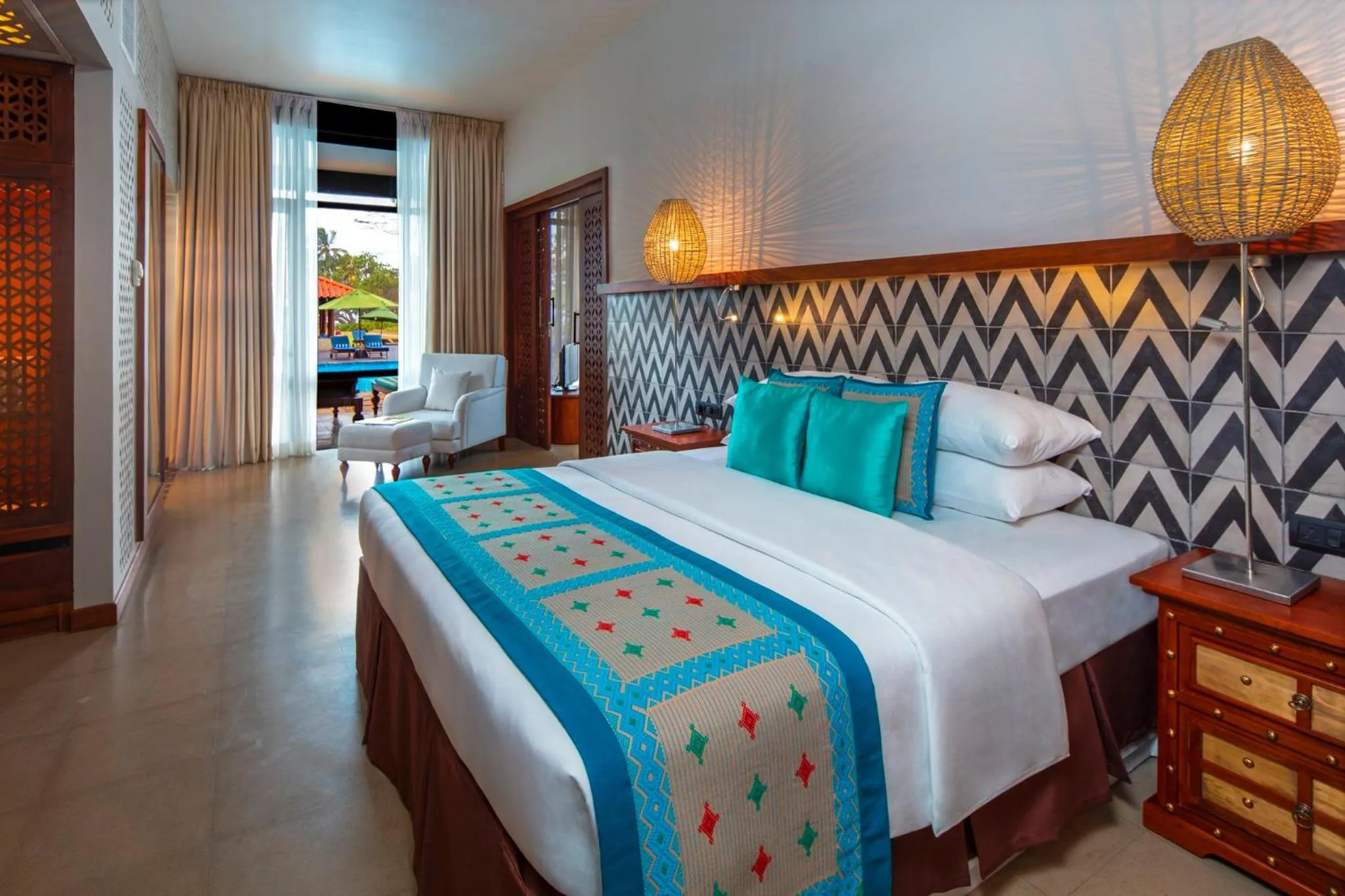 Decorative detail, Bed in Cinnamon Bey Beruwala