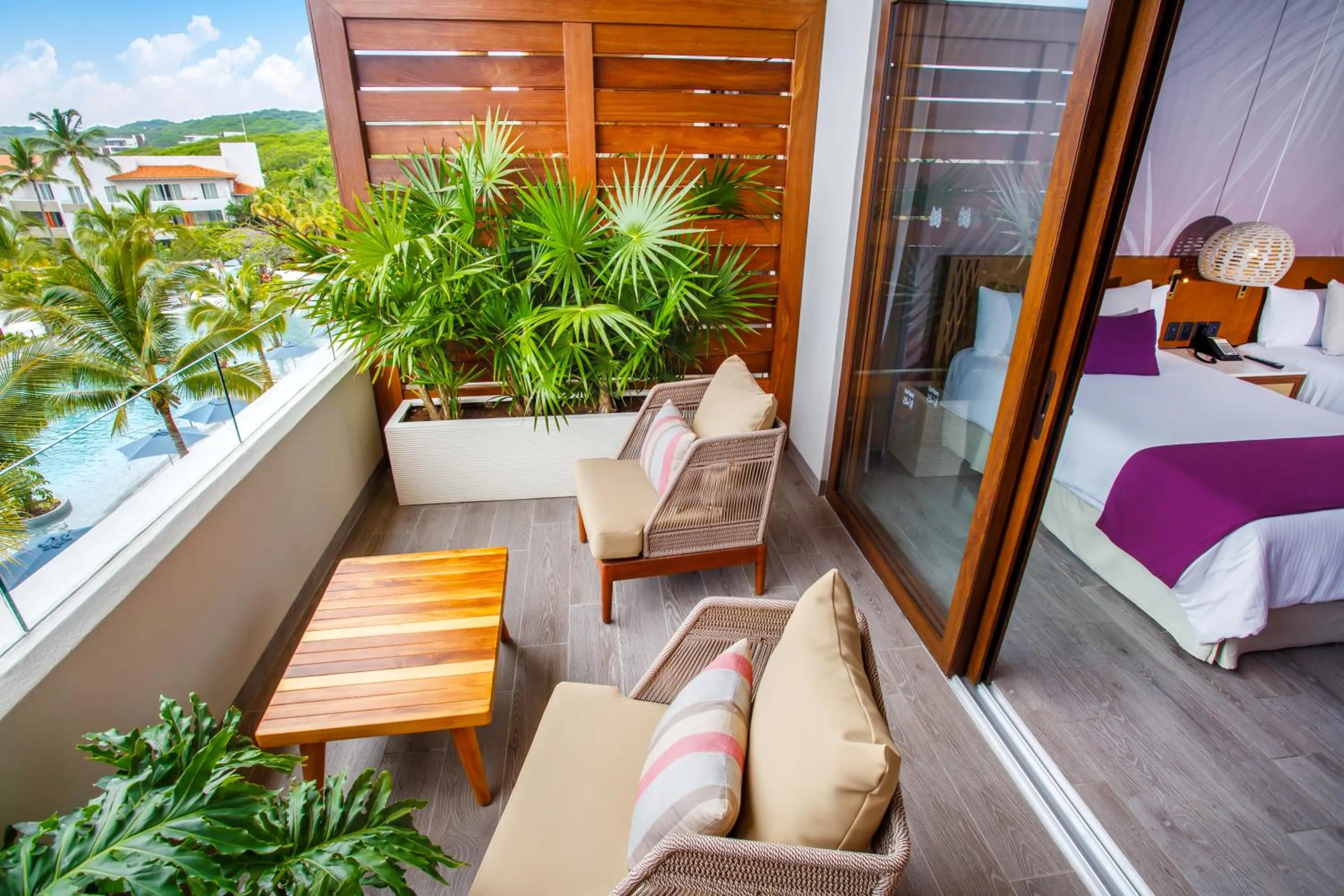 Balcony/Terrace, Bed in Armony Marival Resort & Spa Punta de Mita - MGallery collection