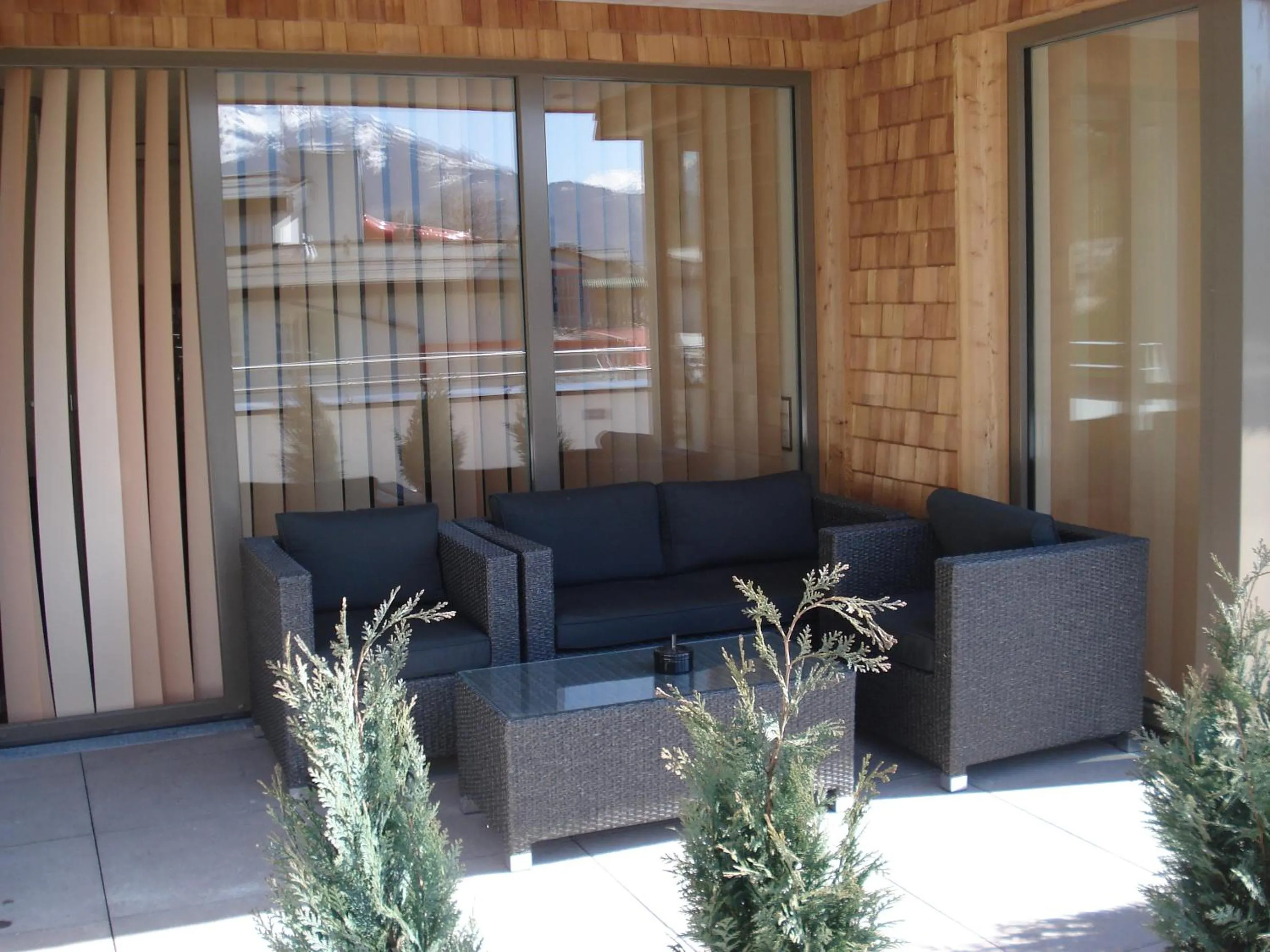 Balcony/Terrace in Appartement Living Schönwies apartments with private Infrared cabin and Zell am See Kaprun summercard