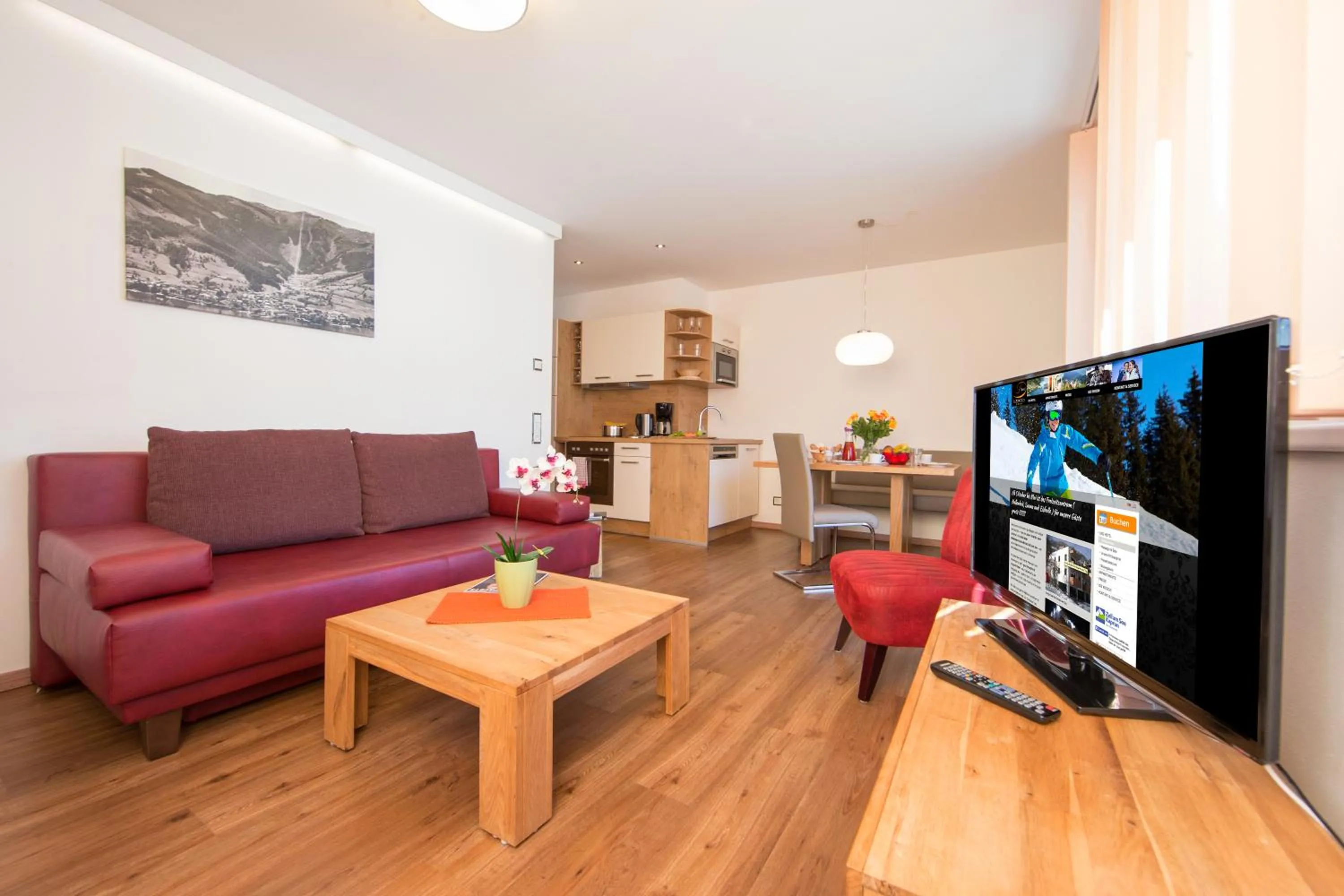 TV and multimedia in Appartement Living Schönwies apartments with private Infrared cabin and Zell am See Kaprun summercard