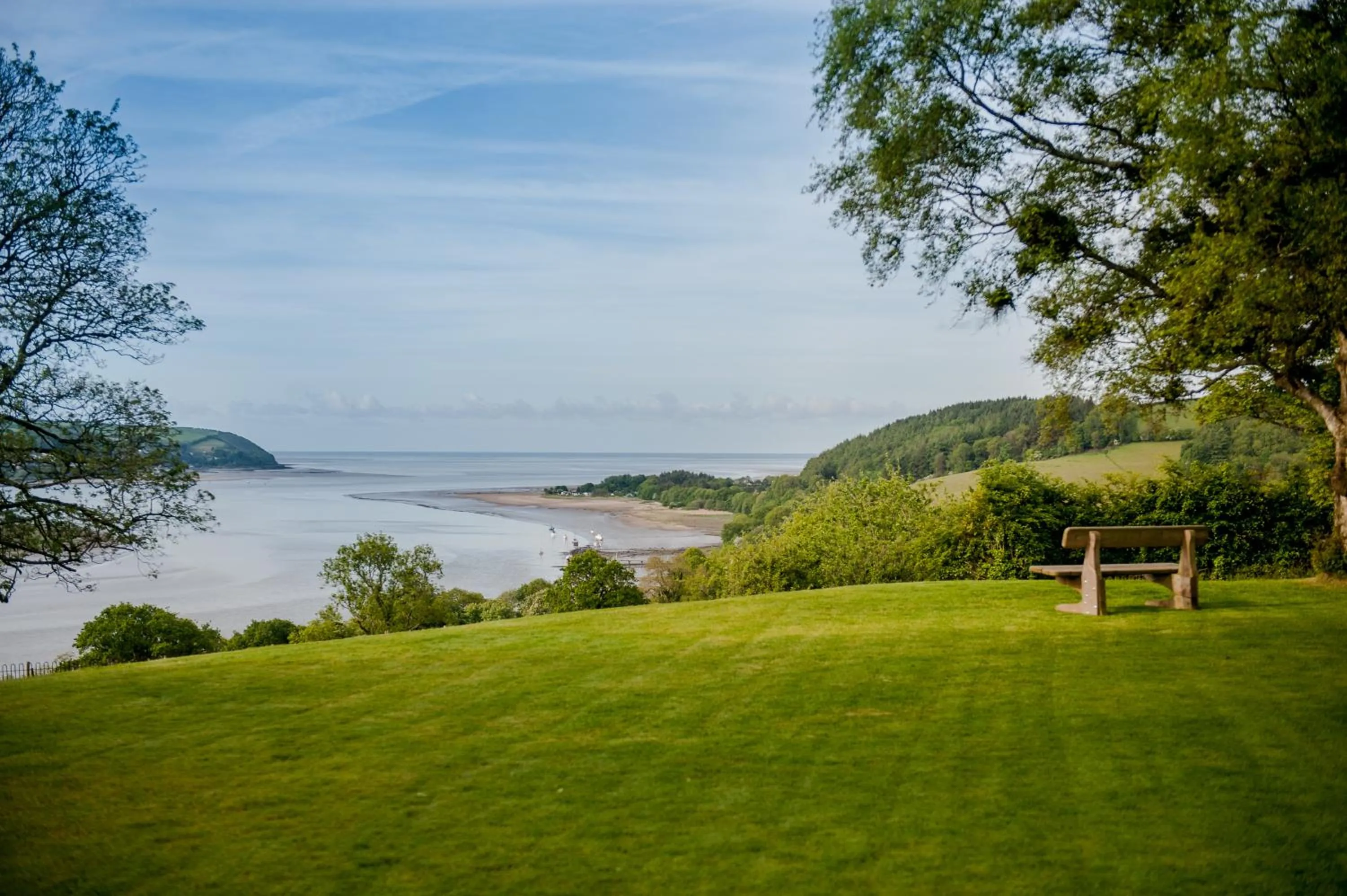 Garden view in Mansion House Llansteffan