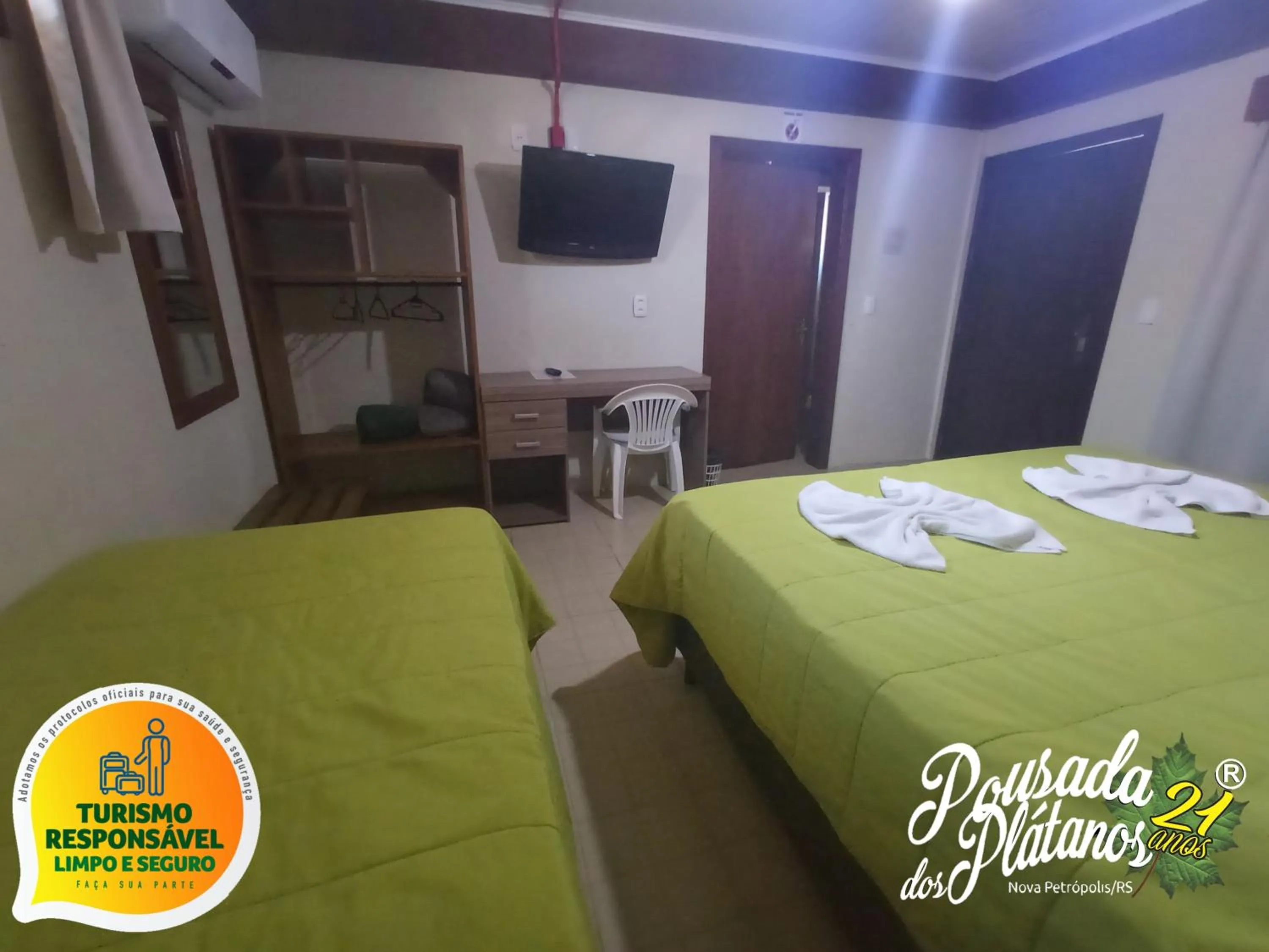 Bed in Pousada dos Plátanos