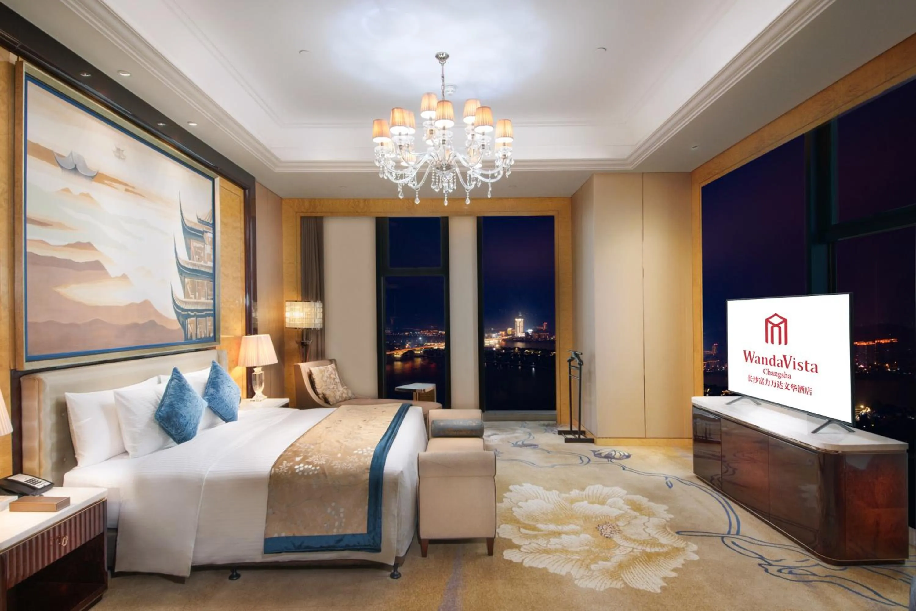 Bedroom, Bed in Wanda Vista Changsha