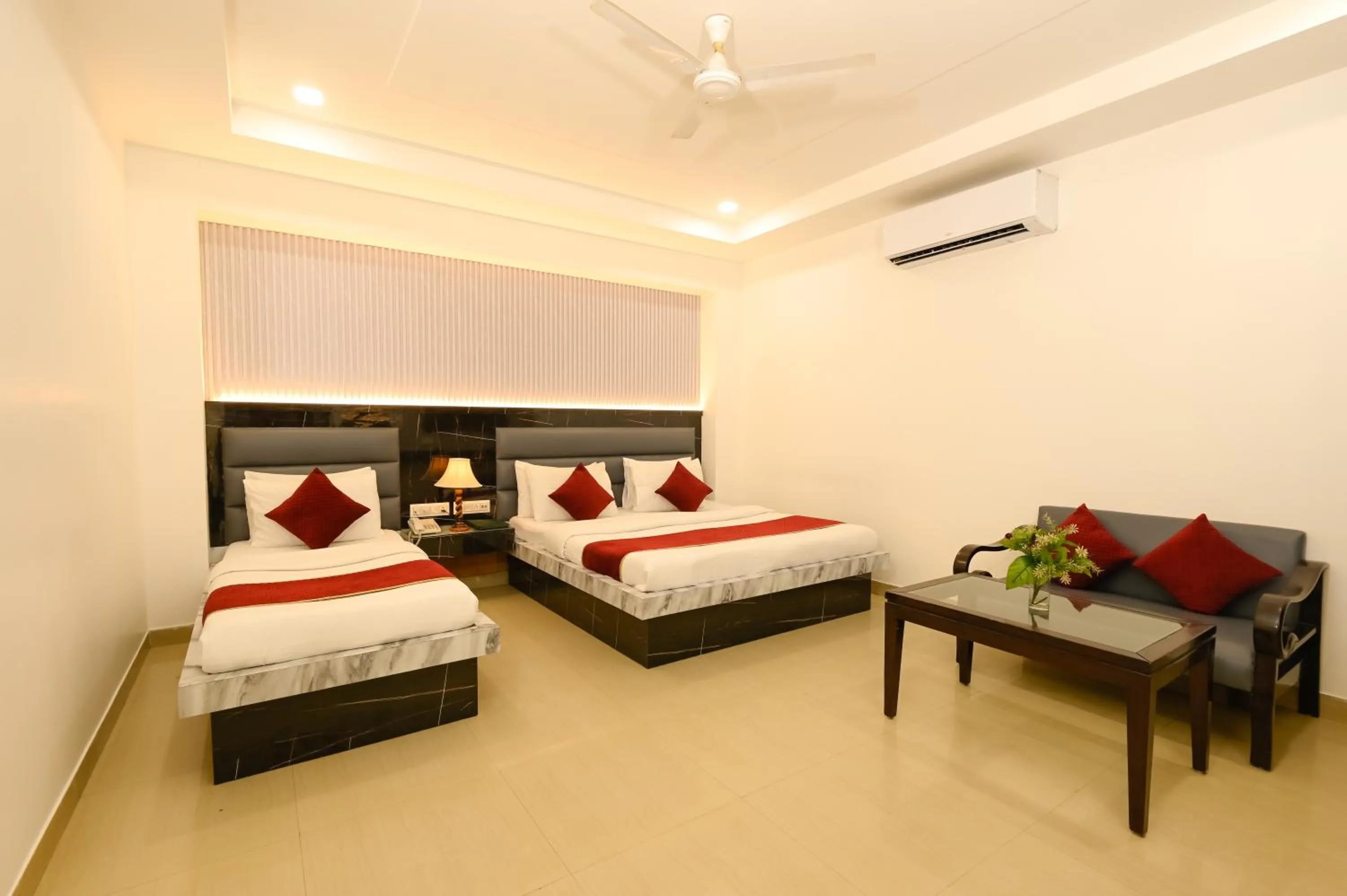 Photo of the whole room, Bed in Hotel Krishna Deluxe-By RCG Hotels