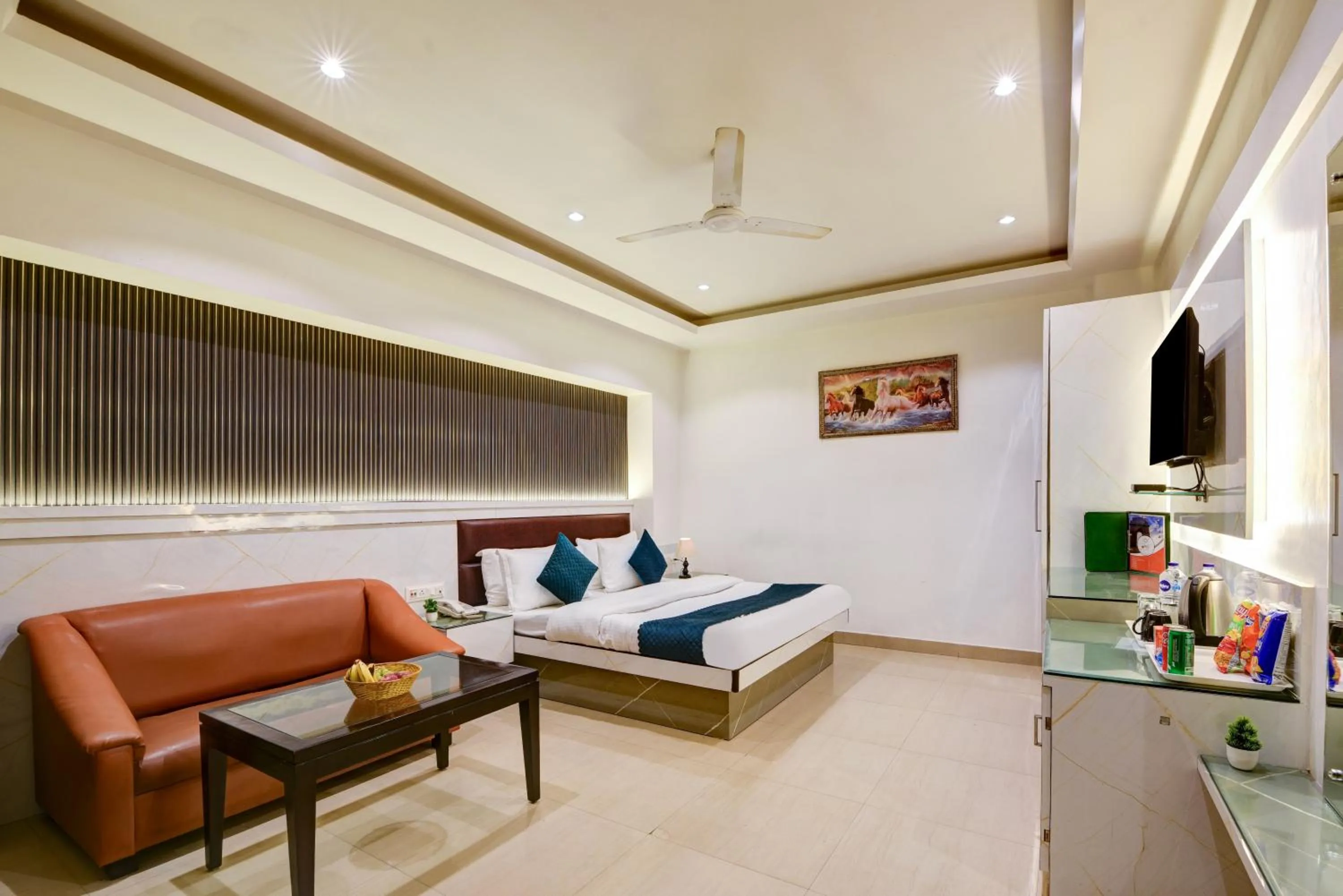 Photo of the whole room, Bed in Hotel Krishna Deluxe-By RCG Hotels
