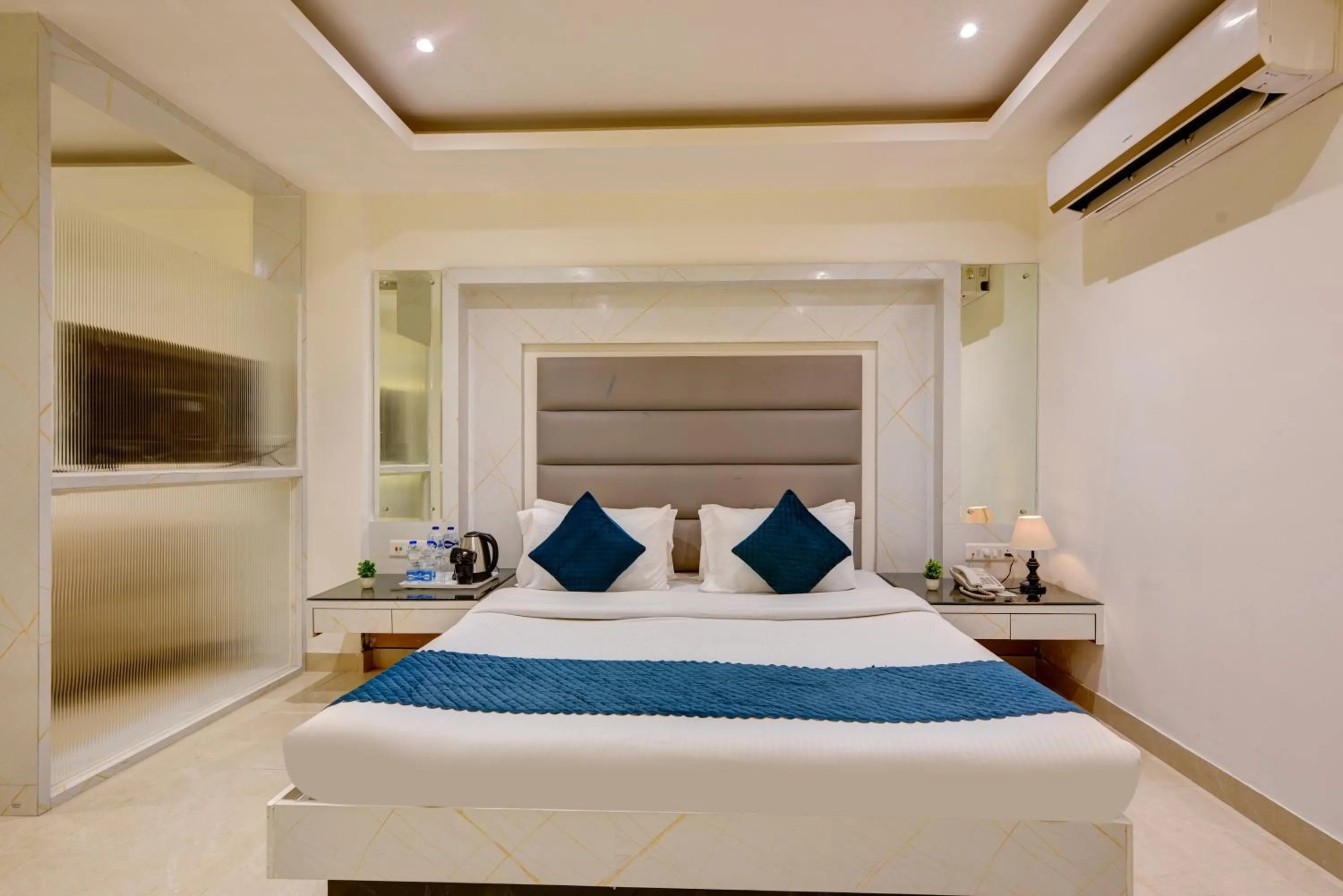 Photo of the whole room, Bed in Hotel Krishna Deluxe-By RCG Hotels