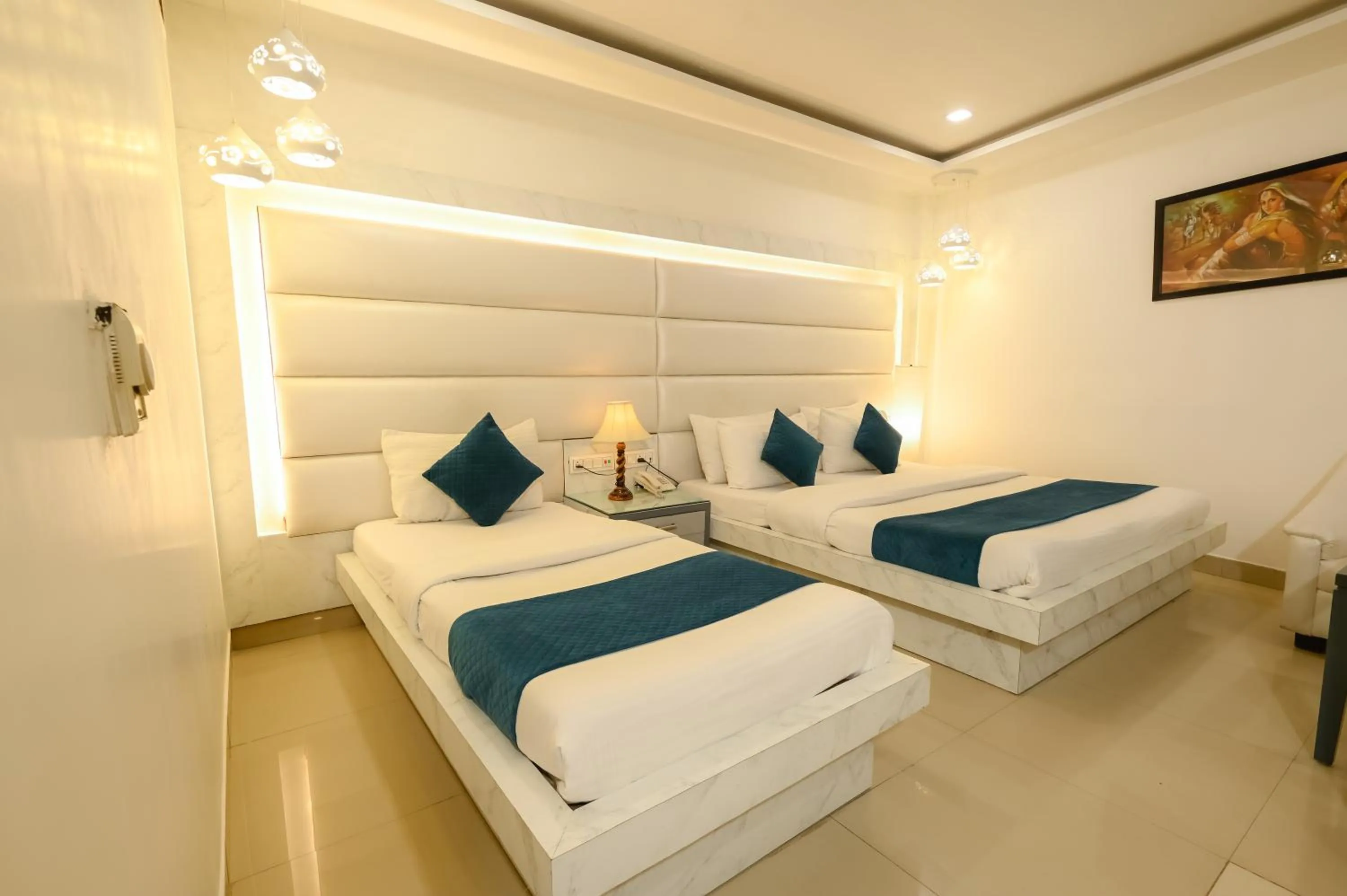 Photo of the whole room, Bed in Hotel Krishna Deluxe-By RCG Hotels