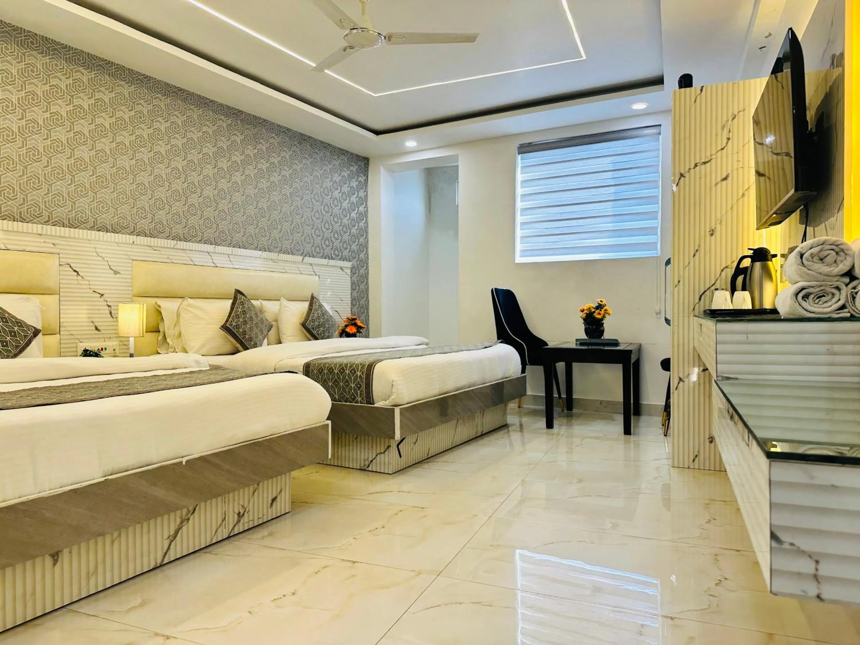 Photo of the whole room, Bed in Hotel Krishna Deluxe-By RCG Hotels
