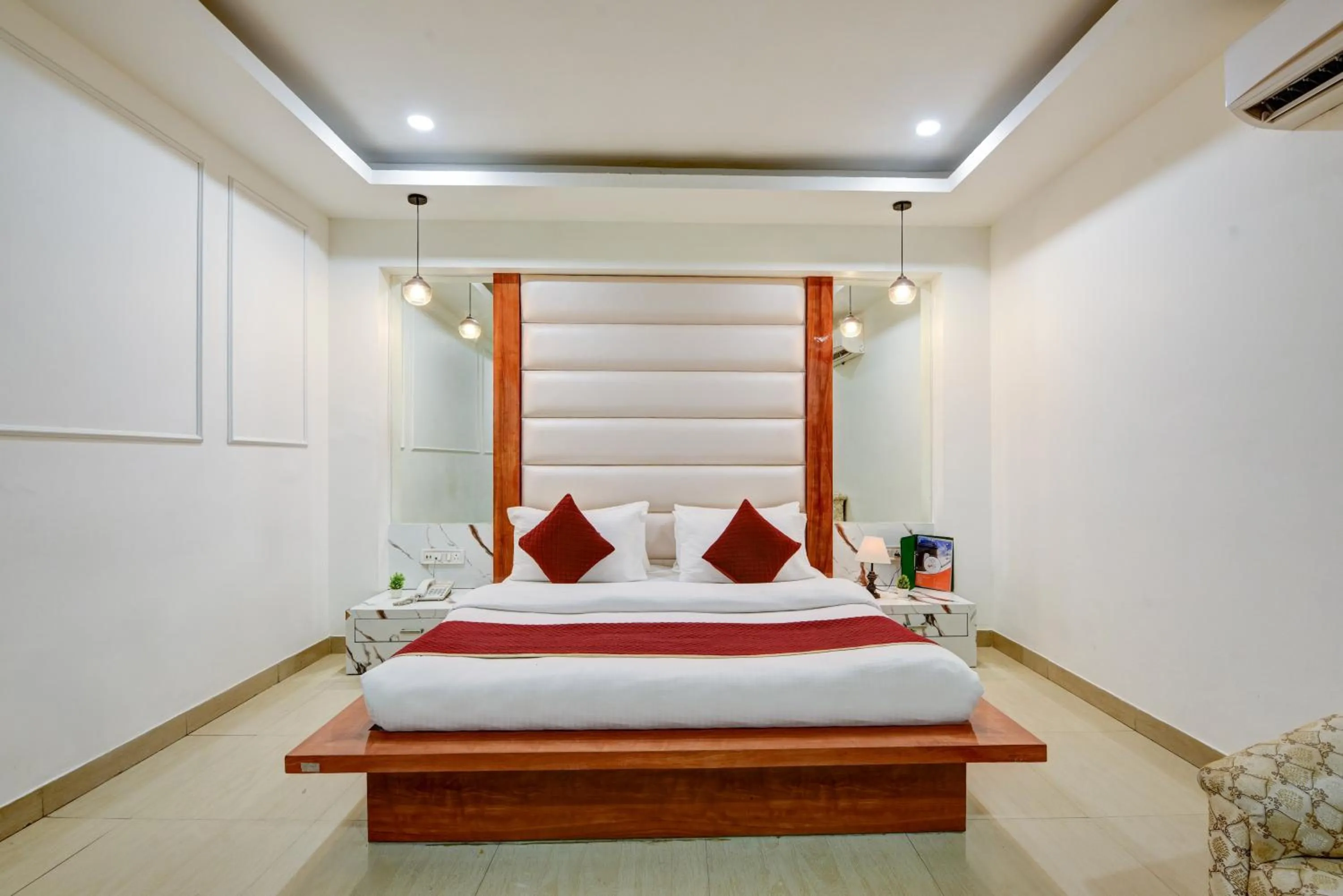 Photo of the whole room, Bed in Hotel Krishna Deluxe-By RCG Hotels