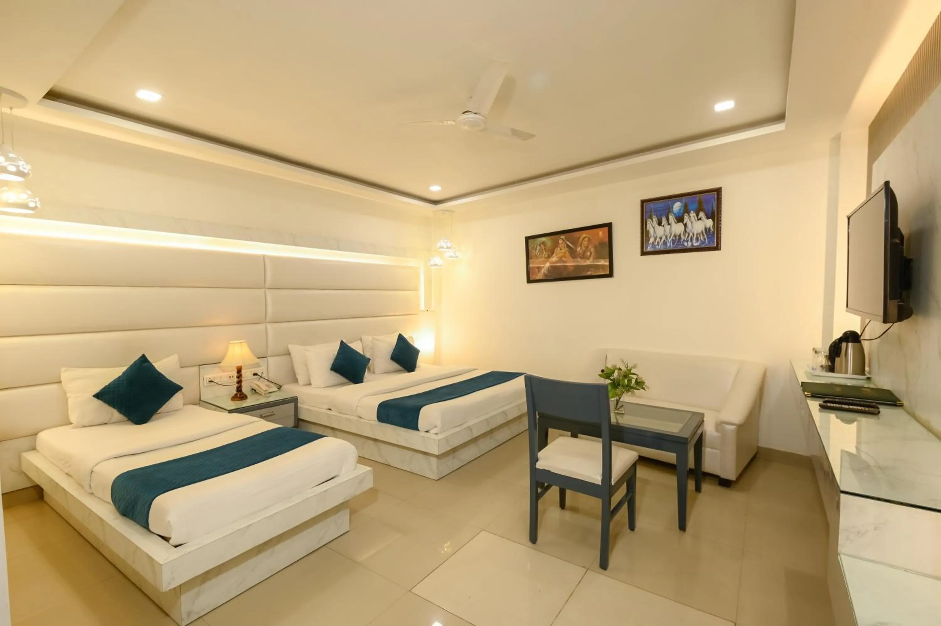 Photo of the whole room, Bed in Hotel Krishna Deluxe-By RCG Hotels