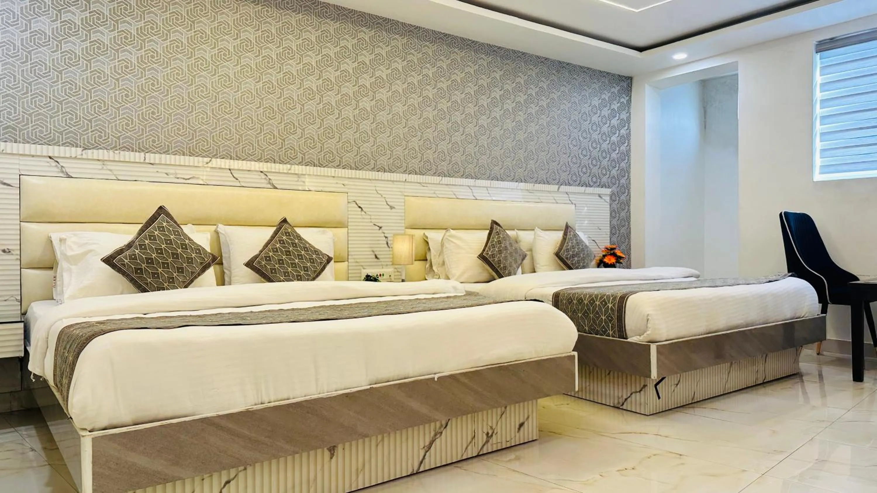 Photo of the whole room, Bed in Hotel Krishna Deluxe-By RCG Hotels