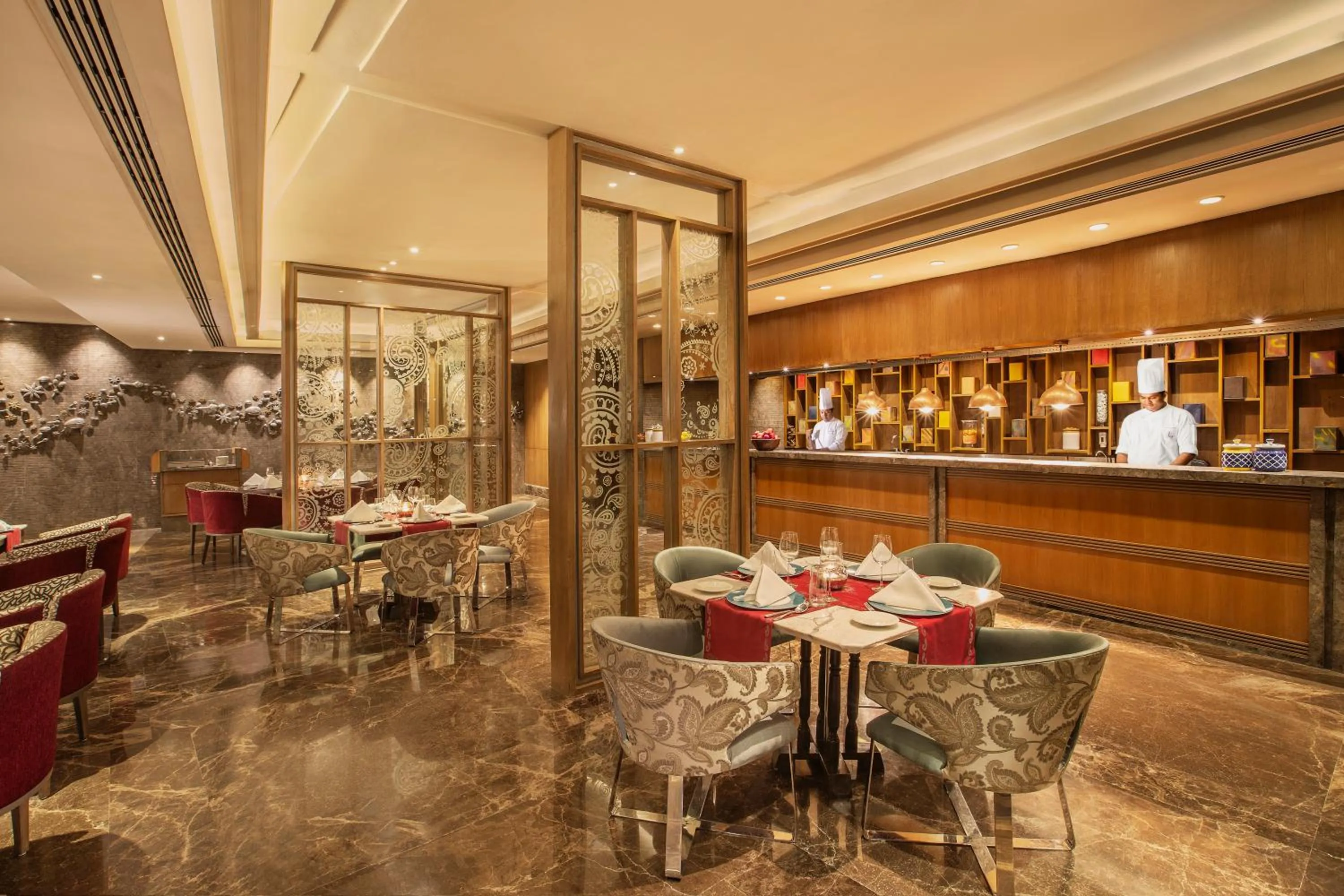 Restaurant/places to eat in The Leela Ambience Convention Hotel Delhi