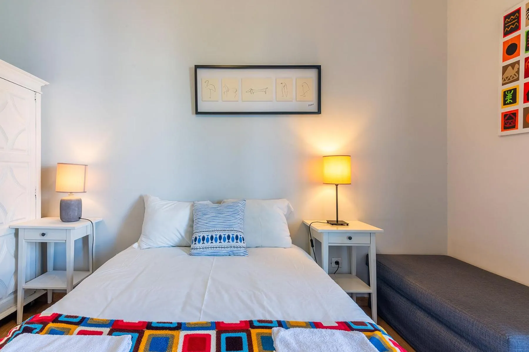 Bedroom, Bed in Paço de Arcos Apartment