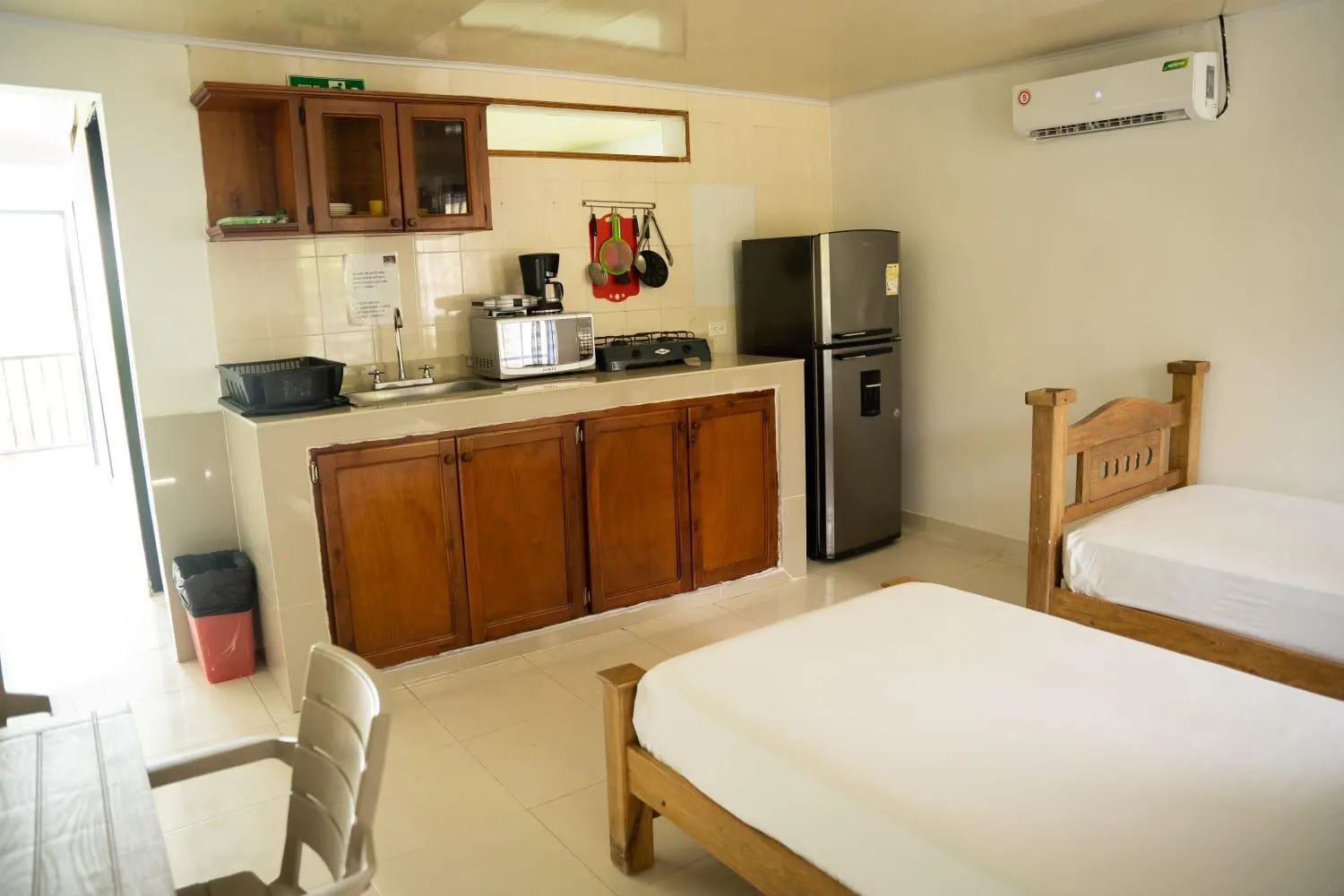 Bed in Rocky Cay Lodging