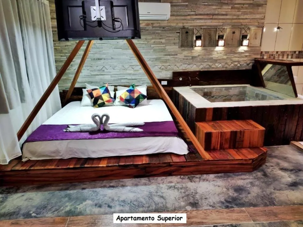 Bed in Sanctuary Pirenópolis Suítes e Flats