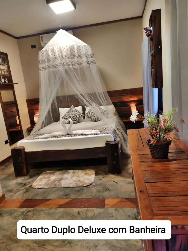 Bed in Sanctuary Pirenópolis Suítes e Flats