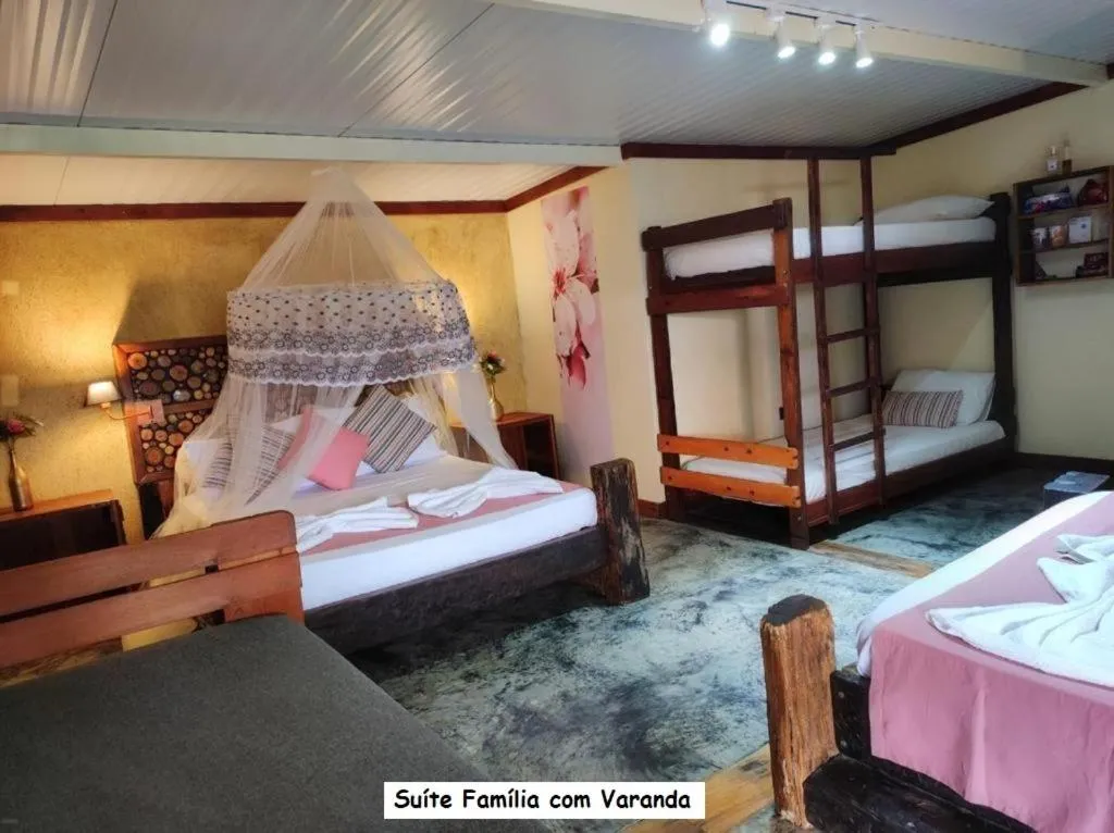 Bed in Sanctuary Pirenópolis Suítes e Flats