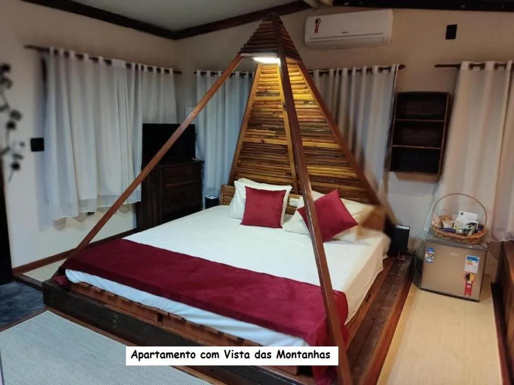 Bed in Sanctuary Pirenópolis Suítes e Flats
